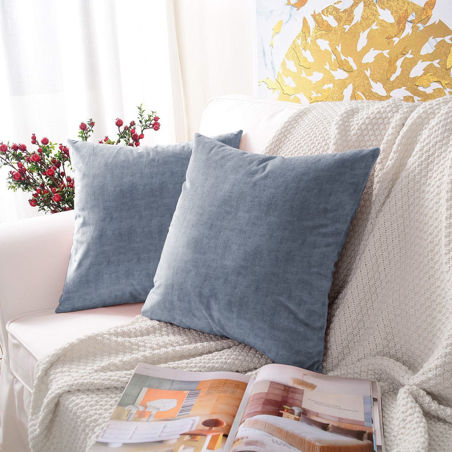 JODHPUR TEXTURE CUSHION COVER INDIGO (Pack of 2)