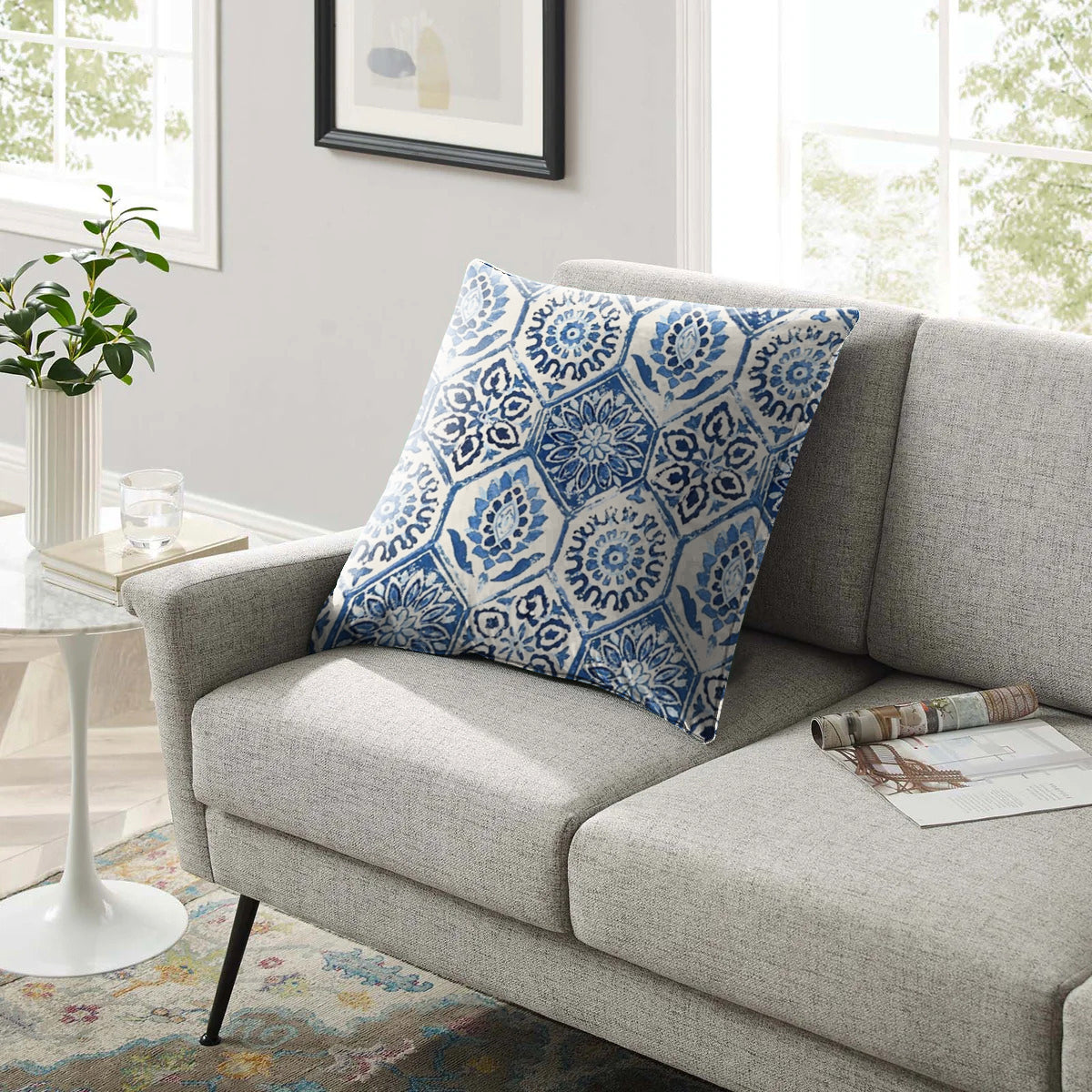 ANKARA BLUE DIGITAL PRINTED CUSHION COVER (Pack of 2)