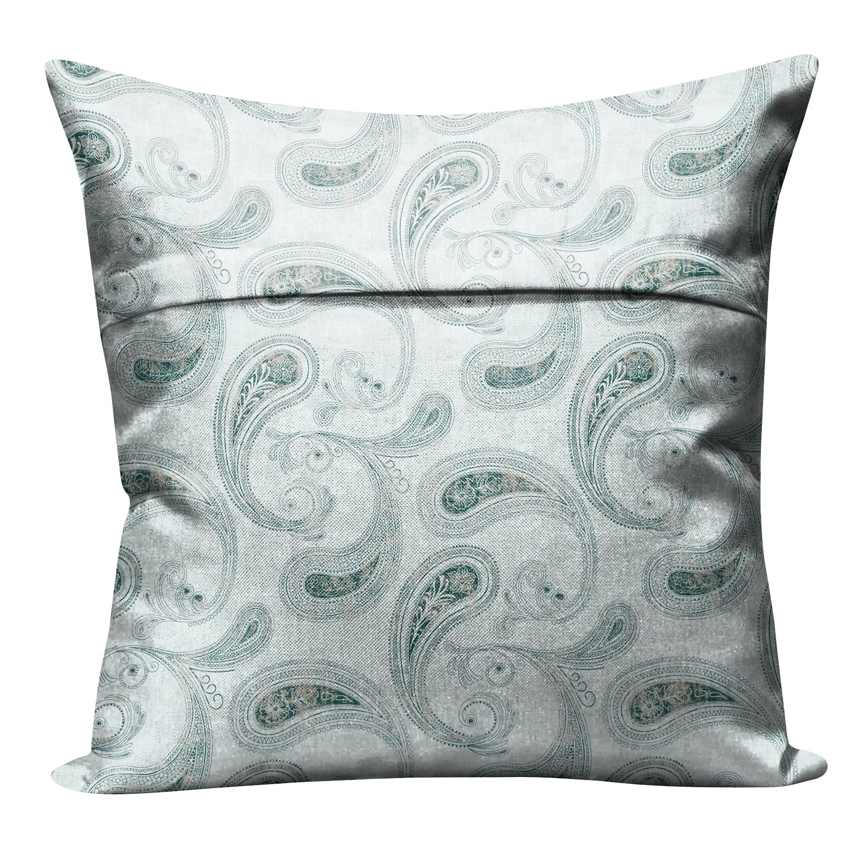JODHPUR PAISLEY DIGITAL PRINTED CUSHION COVER WHITE/BLUE (Pack of 2)