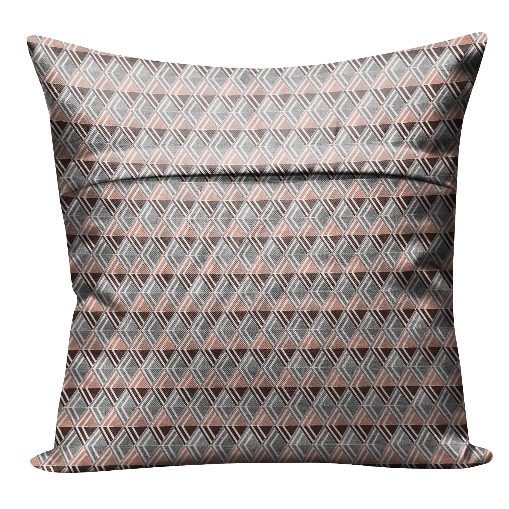 ILLUSION MULTI TRIANGLE DIGITAL PRINTED CUSHION COVER TERRACOTTA/COFFEE (Pack of 2)