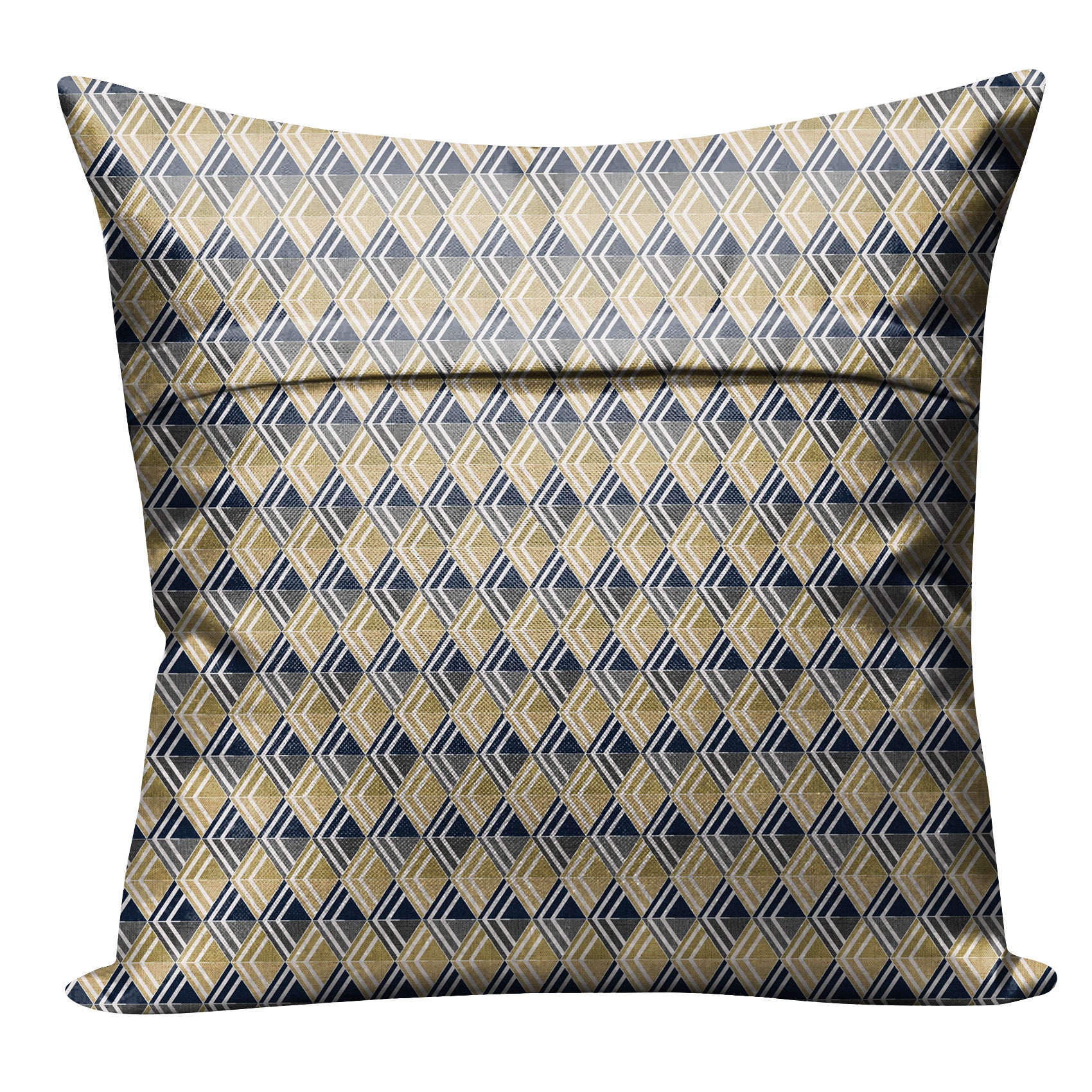 ILLUSION MULTI TRIANGLE DIGITAL PRINTED CUSHION COVER YELLOW/BLACK (Pack of 2)