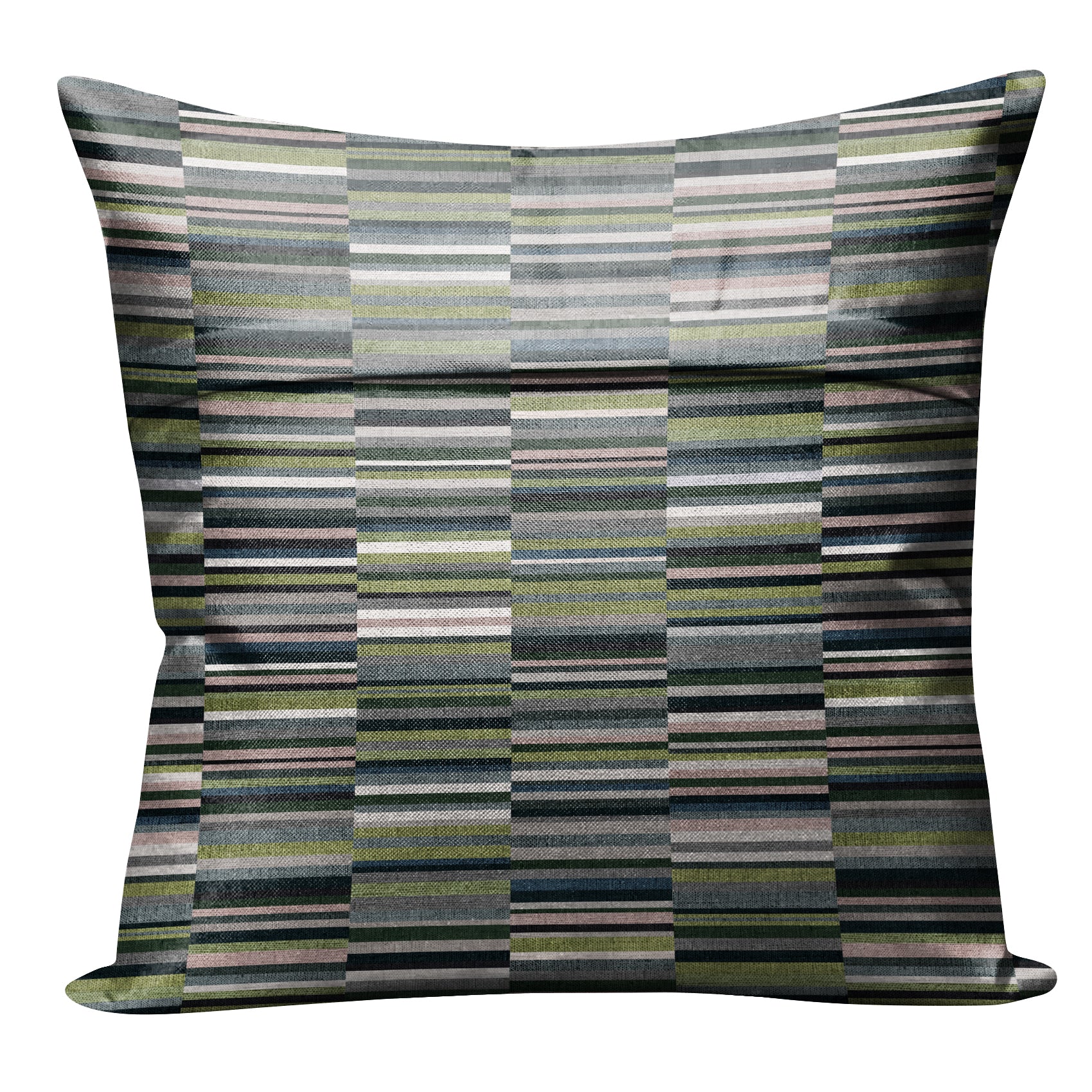 ILLUSION DASH DIGITAL PRINTED CUSHION COVER OLIVE/GREEN (Pack of 2)