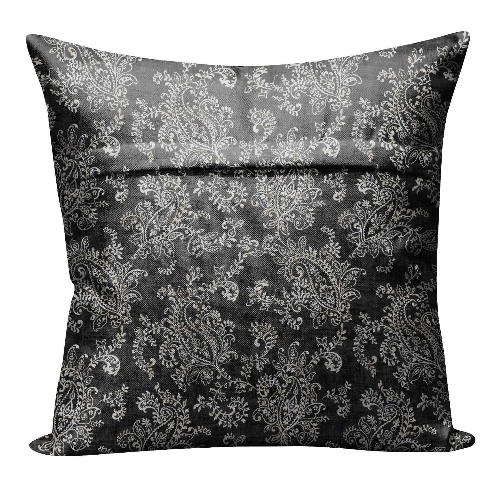 JODHPUR FLOWERS DIGITAL PRINTED CUSHION COVER BLACK (Pack of 2)