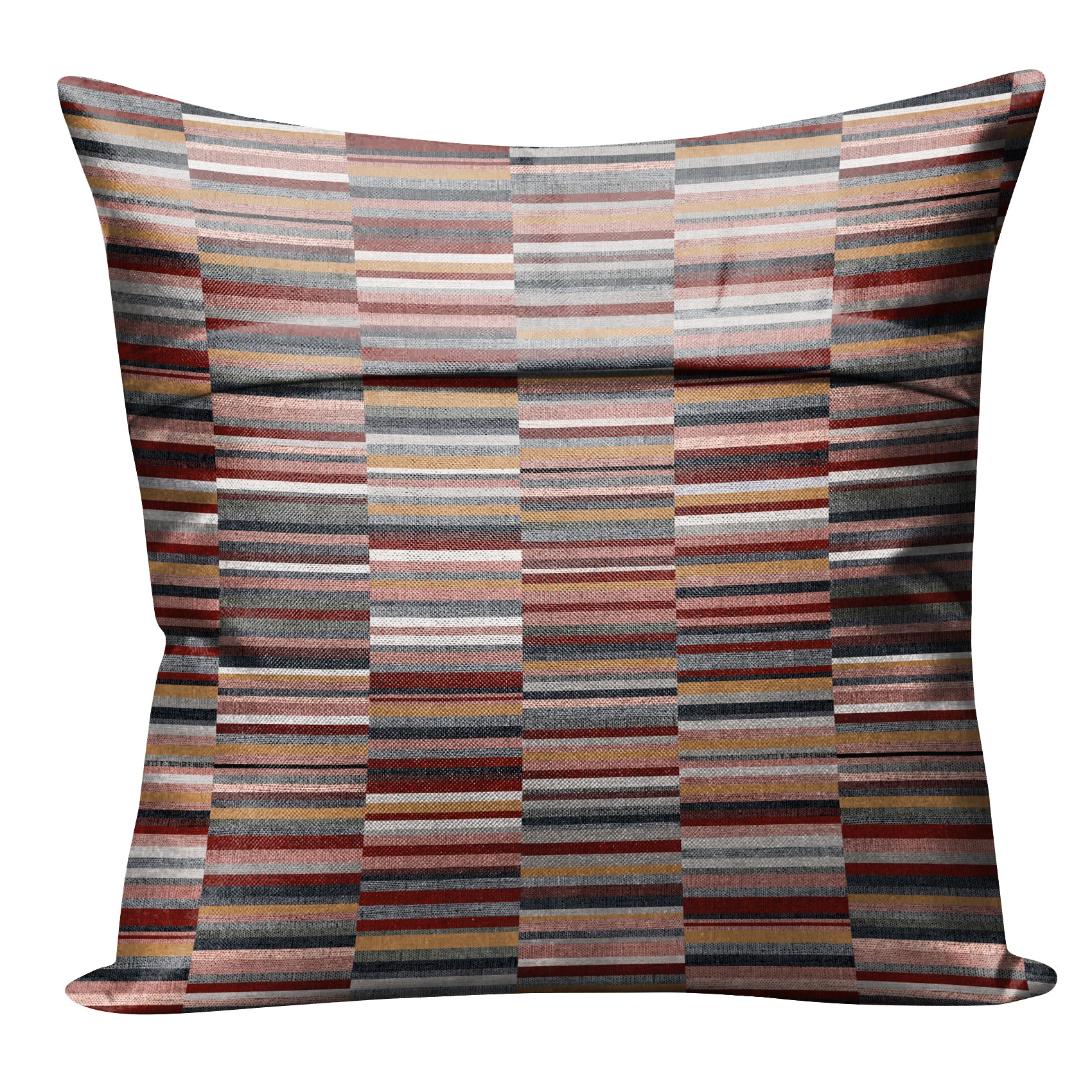 ILLUSION DASH DIGITAL PRINTED CUSHION COVER RED/CAMEL (Pack of 2)