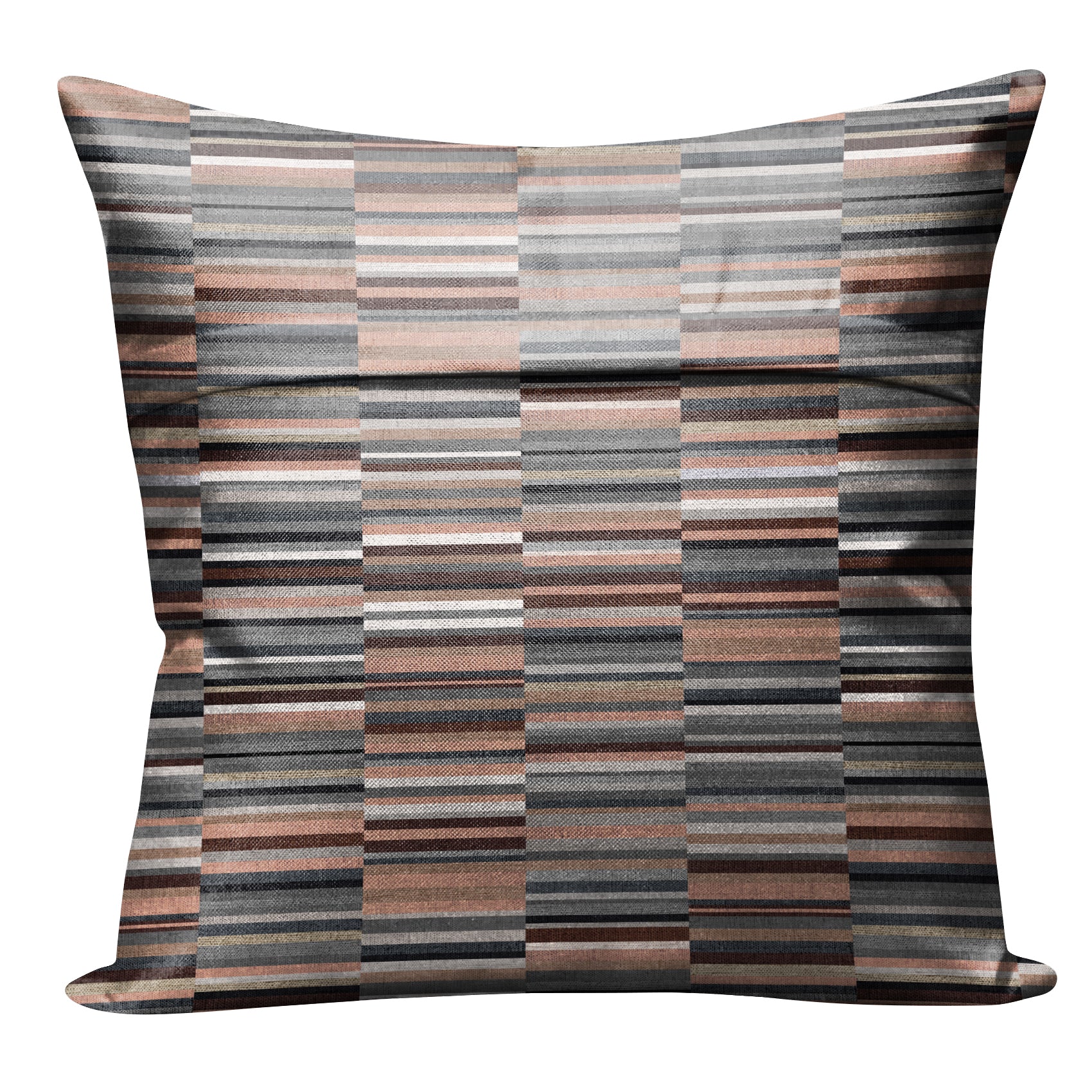 ILLUSION DASH DIGITAL PRINTED CUSHION COVER TERRACOTTA/COFFEE (Pack of 2)
