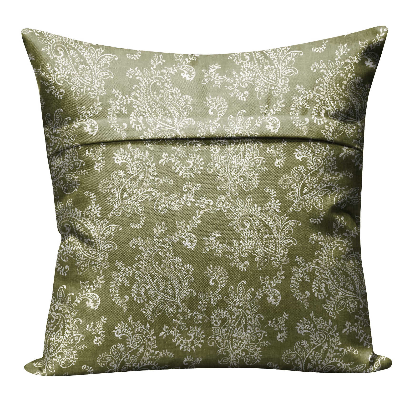 JODHPUR FLOWERS DIGITAL PRINTED CUSHION COVER OLIVE (Pack of 2)