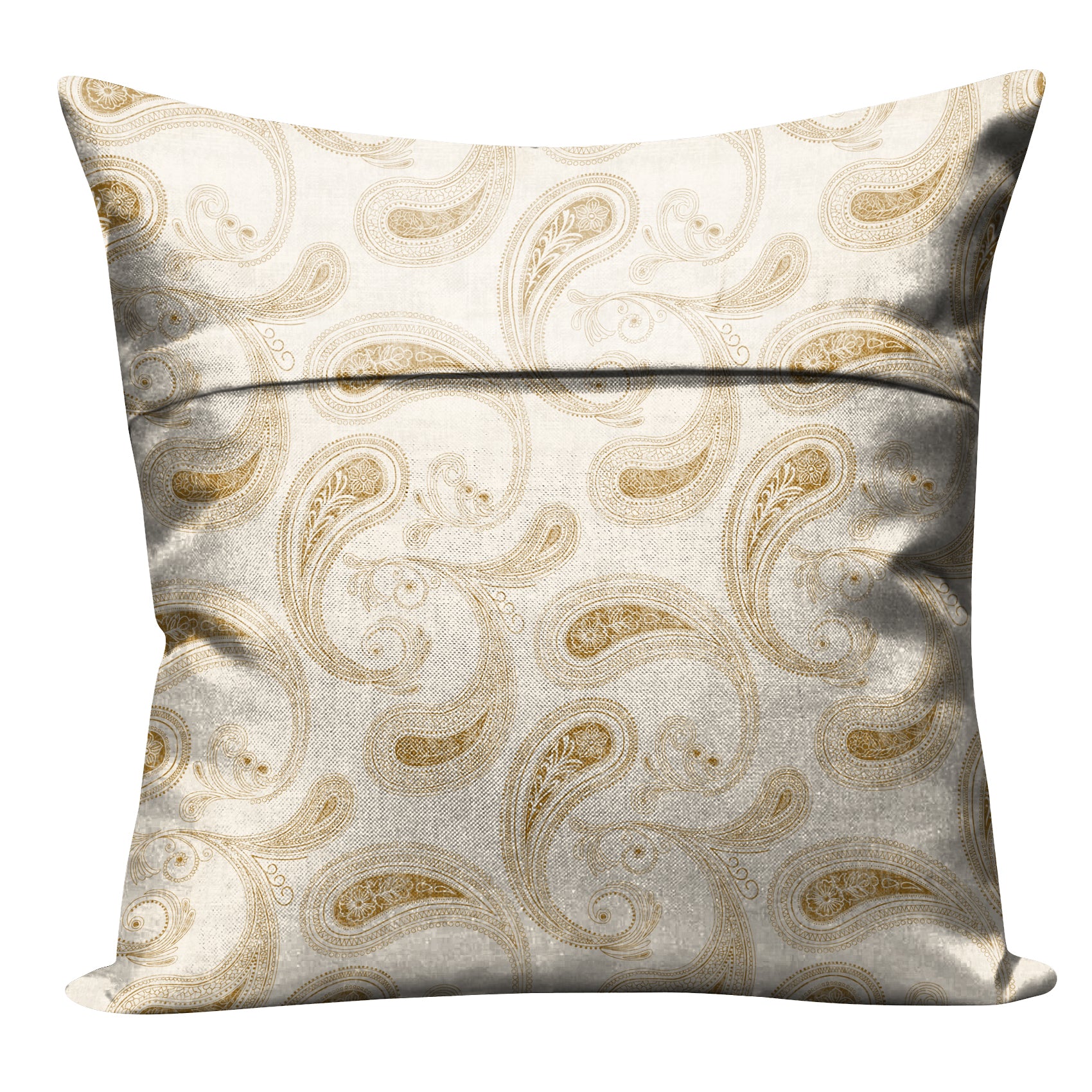 JODHPUR PAISLEY DIGITAL PRINTED CUSHION COVER YELLOW (Pack of 2)