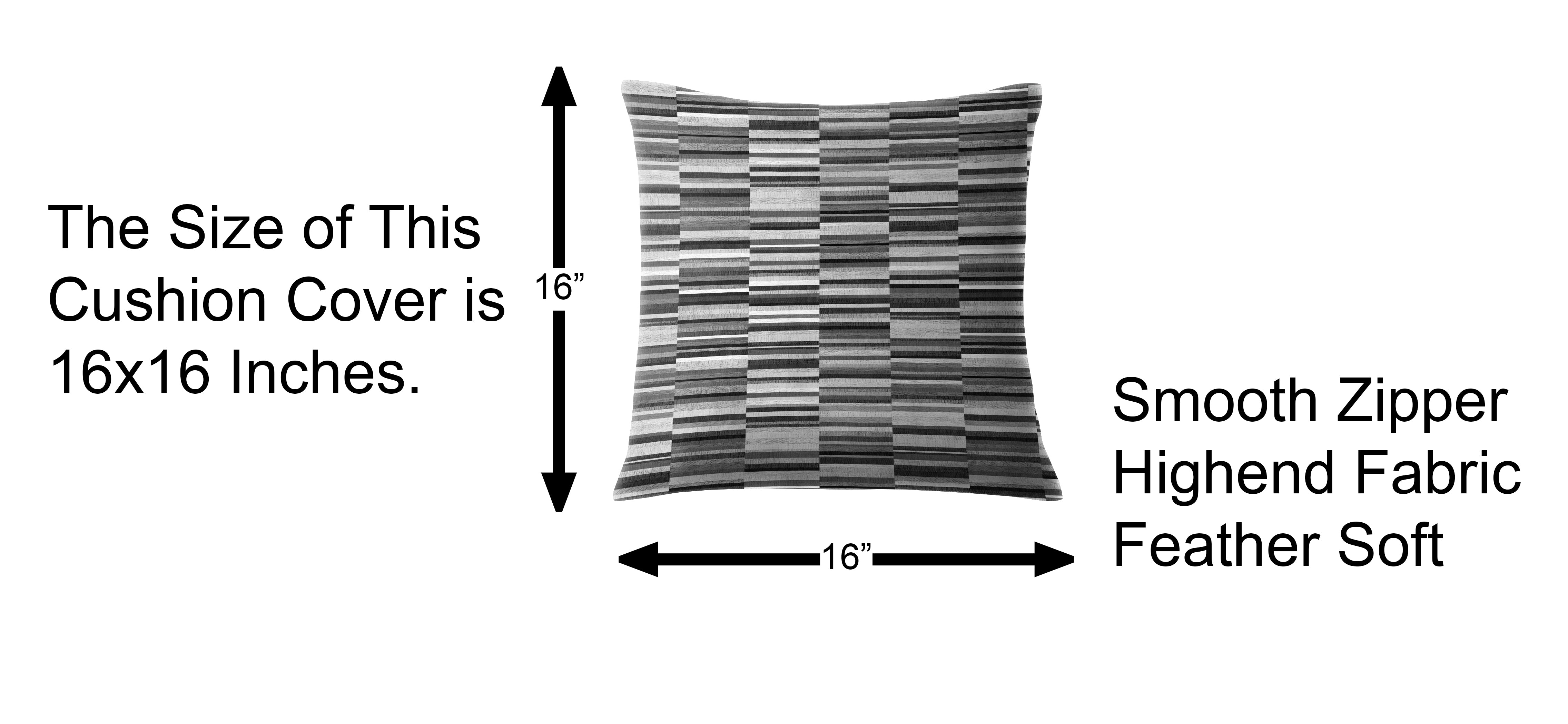 ILLUSION DASH DIGITAL PRINTED CUSHION COVER BLACK/GREY (Pack of 2)