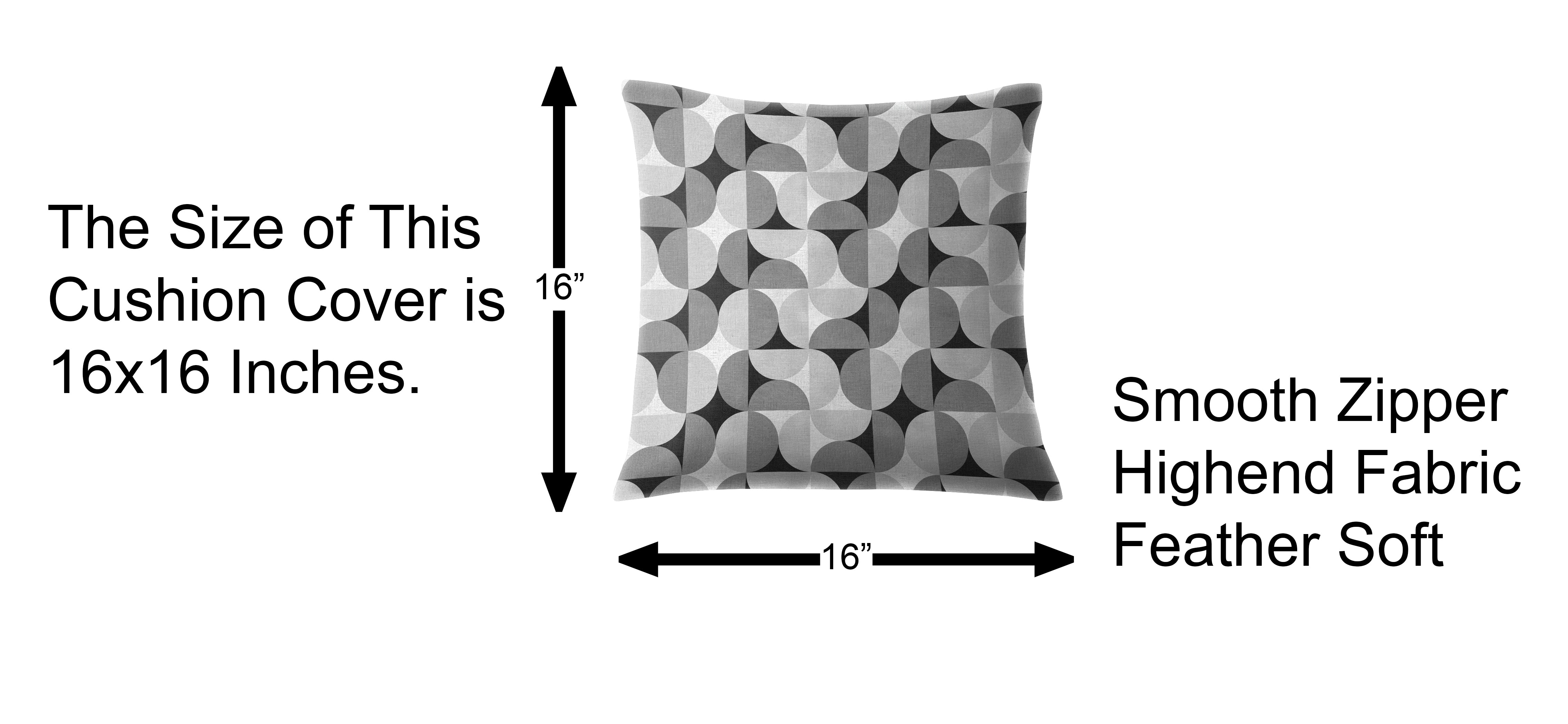 ILLUSION CIRCLE DIGITAL PRINTED CUSHION COVER BLACK/GREY (Pack of 2)