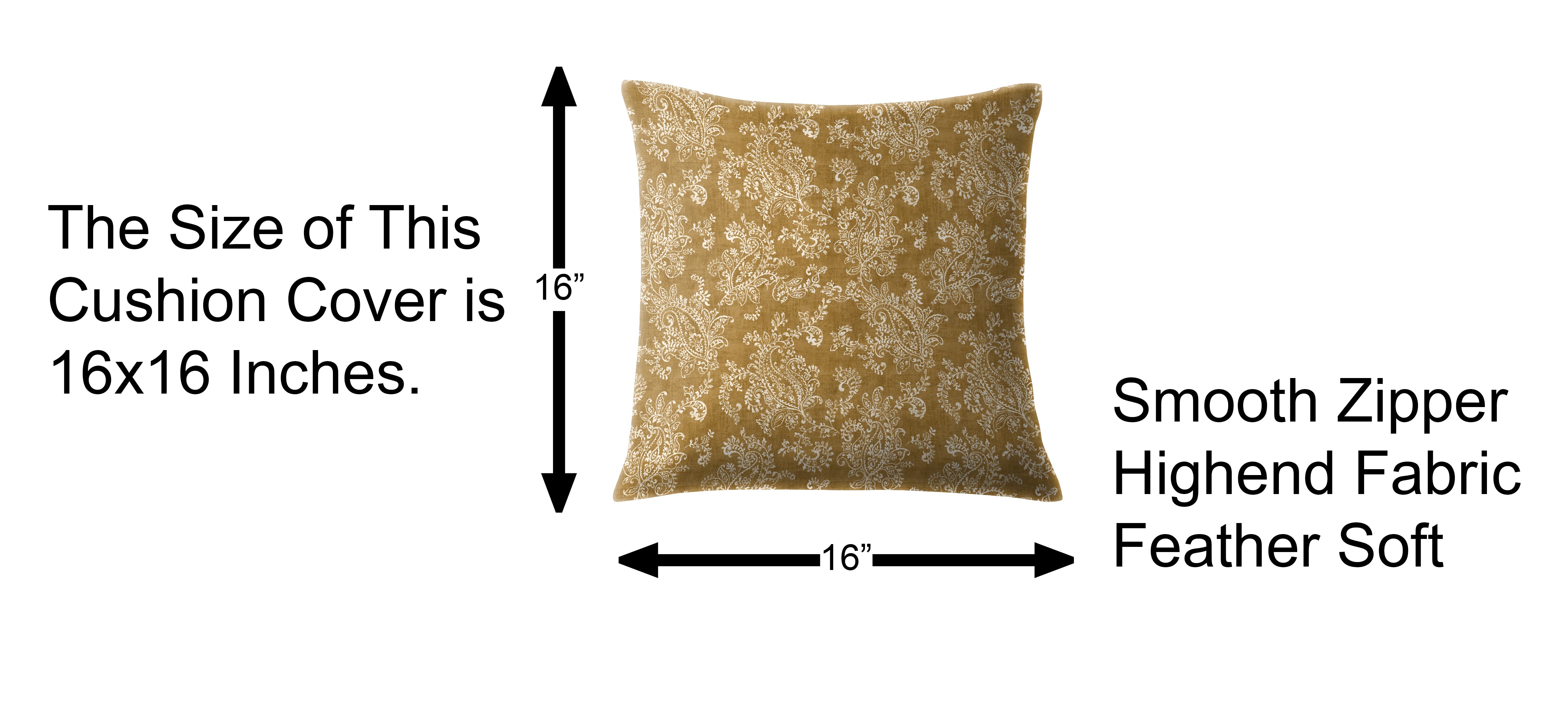 JODHPUR FLOWERS DIGITAL PRINTED CUSHION COVER CAMEL (Pack of 2)