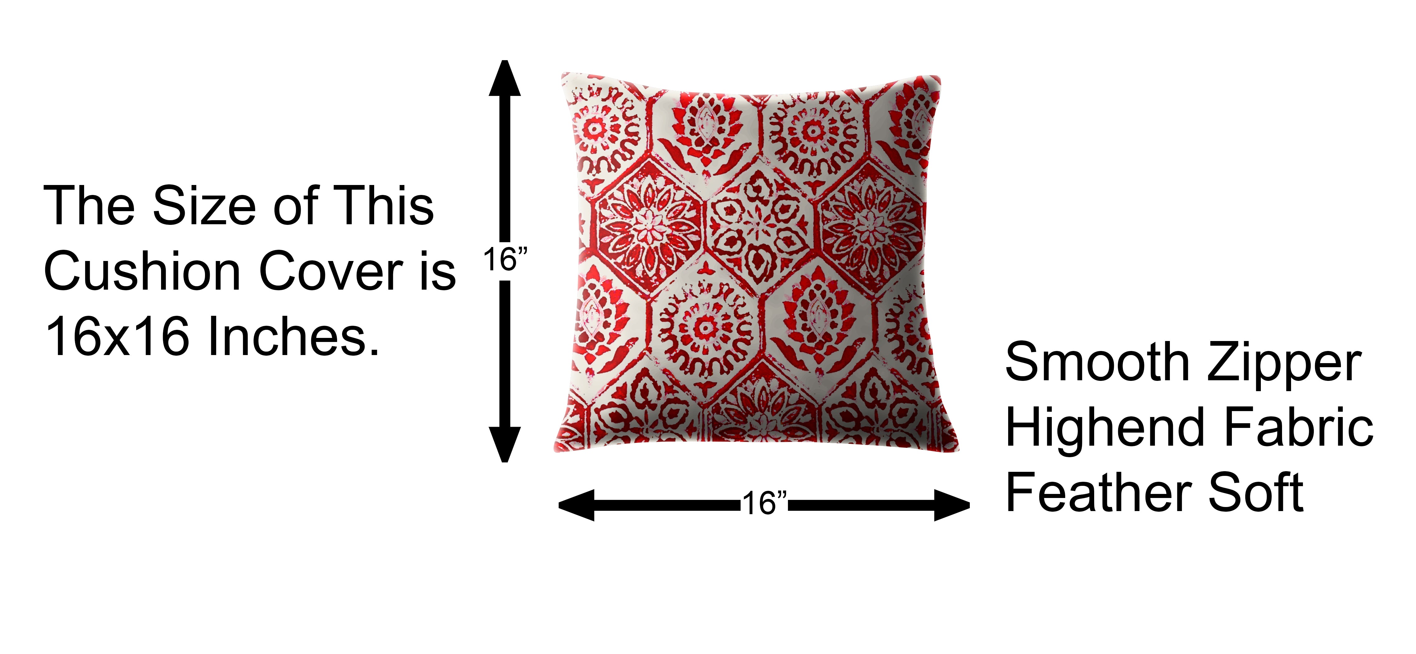 ANKARA RED DIGITAL PRINTED CUSHION COVER (Pack of 2)