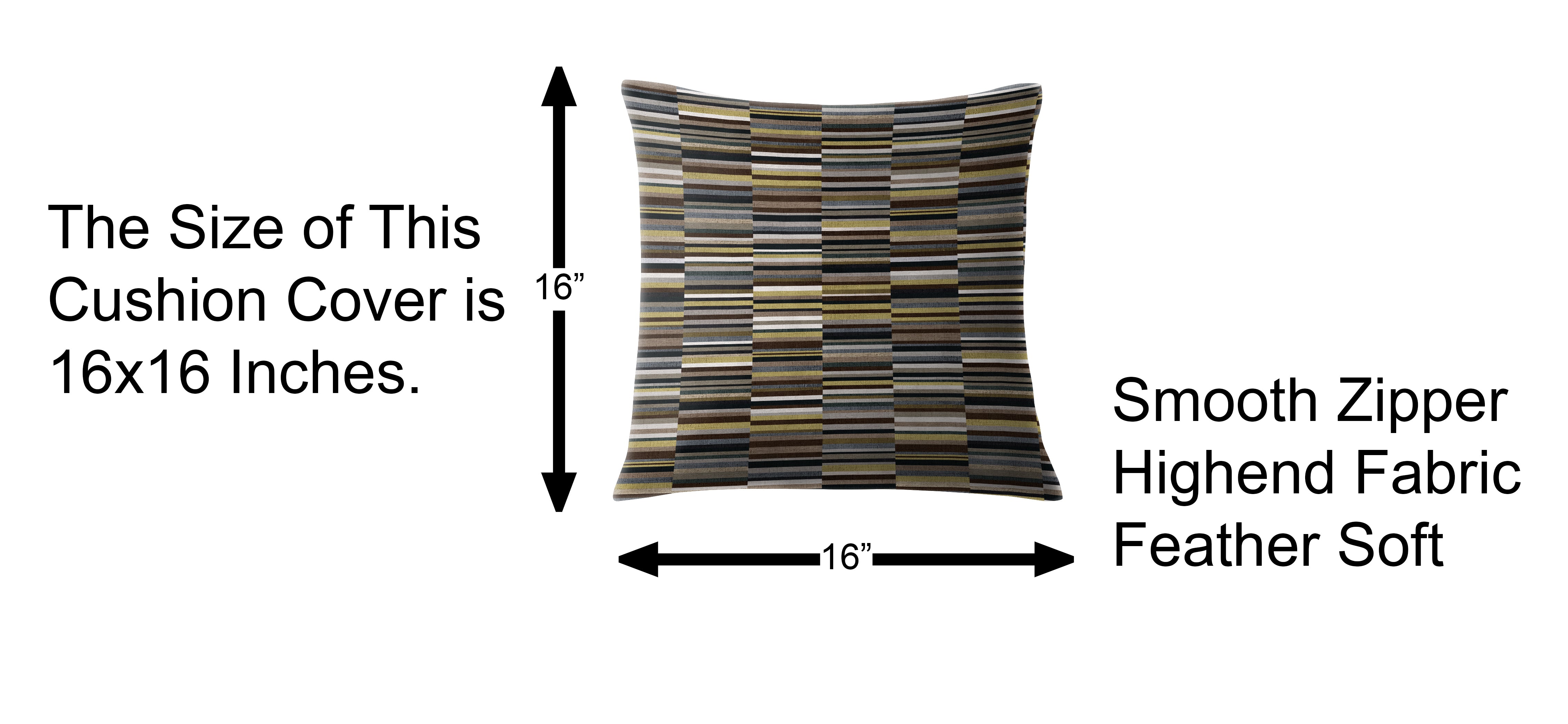 ILLUSION DASH DIGITAL PRINTED CUSHION COVER BROWN/YELLOW (Pack of 2)