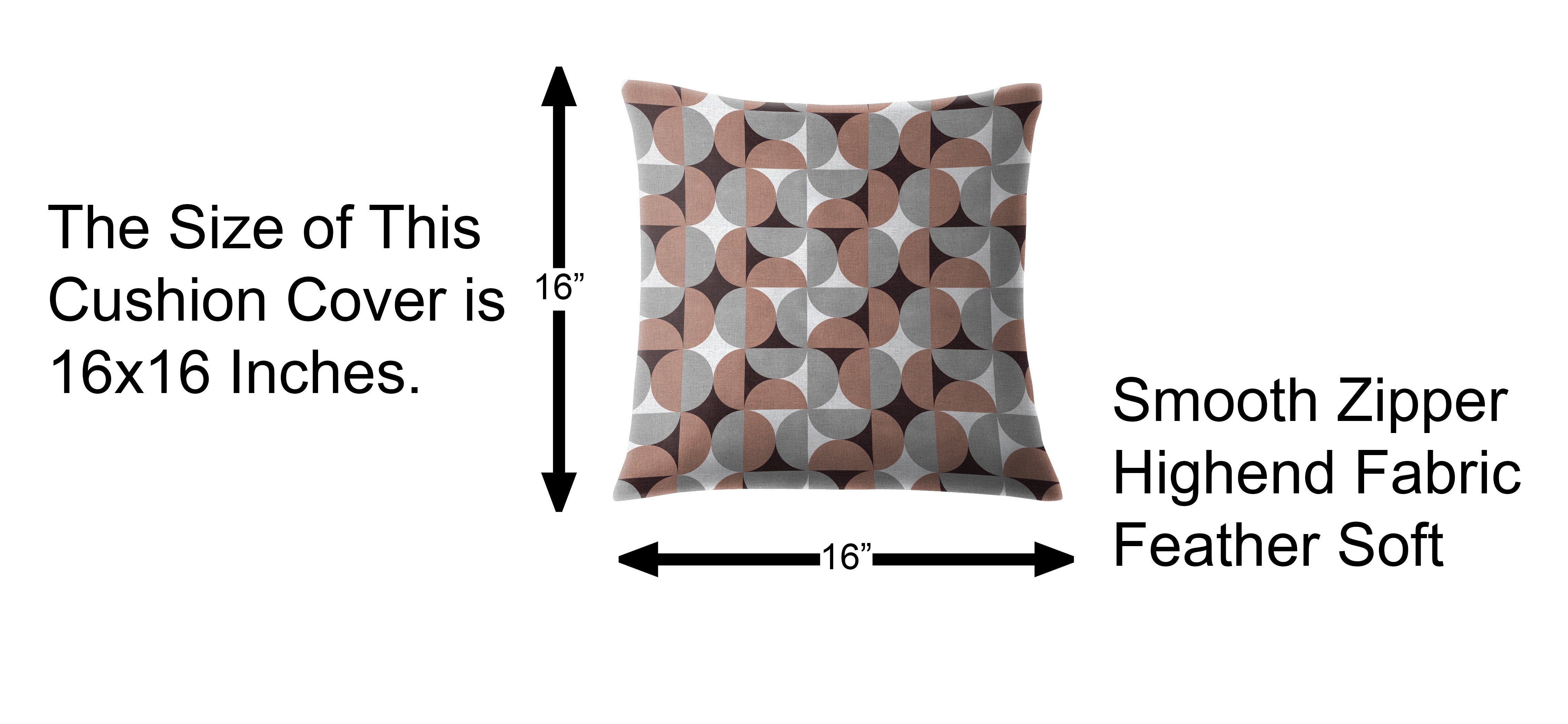 ILLUSION CIRCLE DIGITAL PRINTED CUSHION COVER BROWN/GREY (Pack of 2)