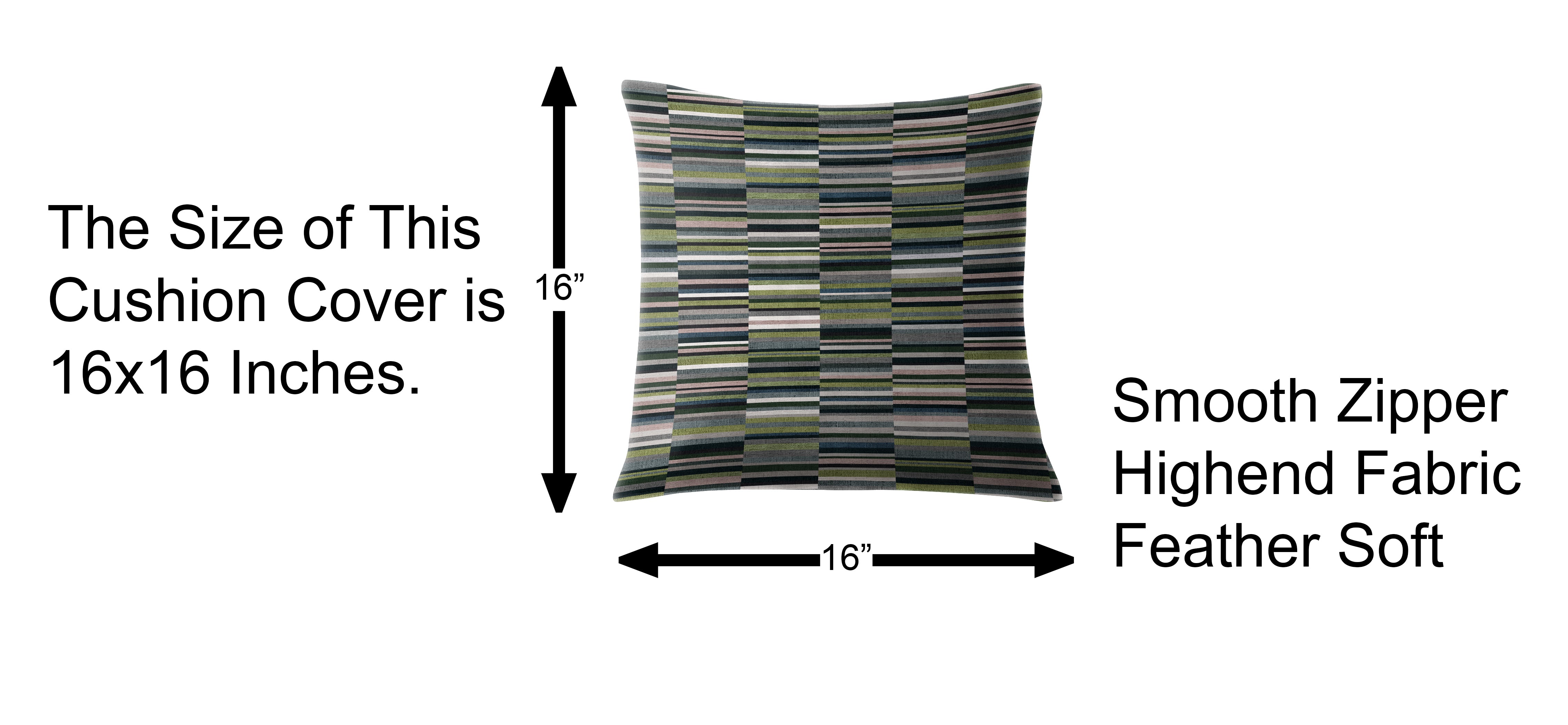 ILLUSION DASH DIGITAL PRINTED CUSHION COVER OLIVE/GREEN (Pack of 2)