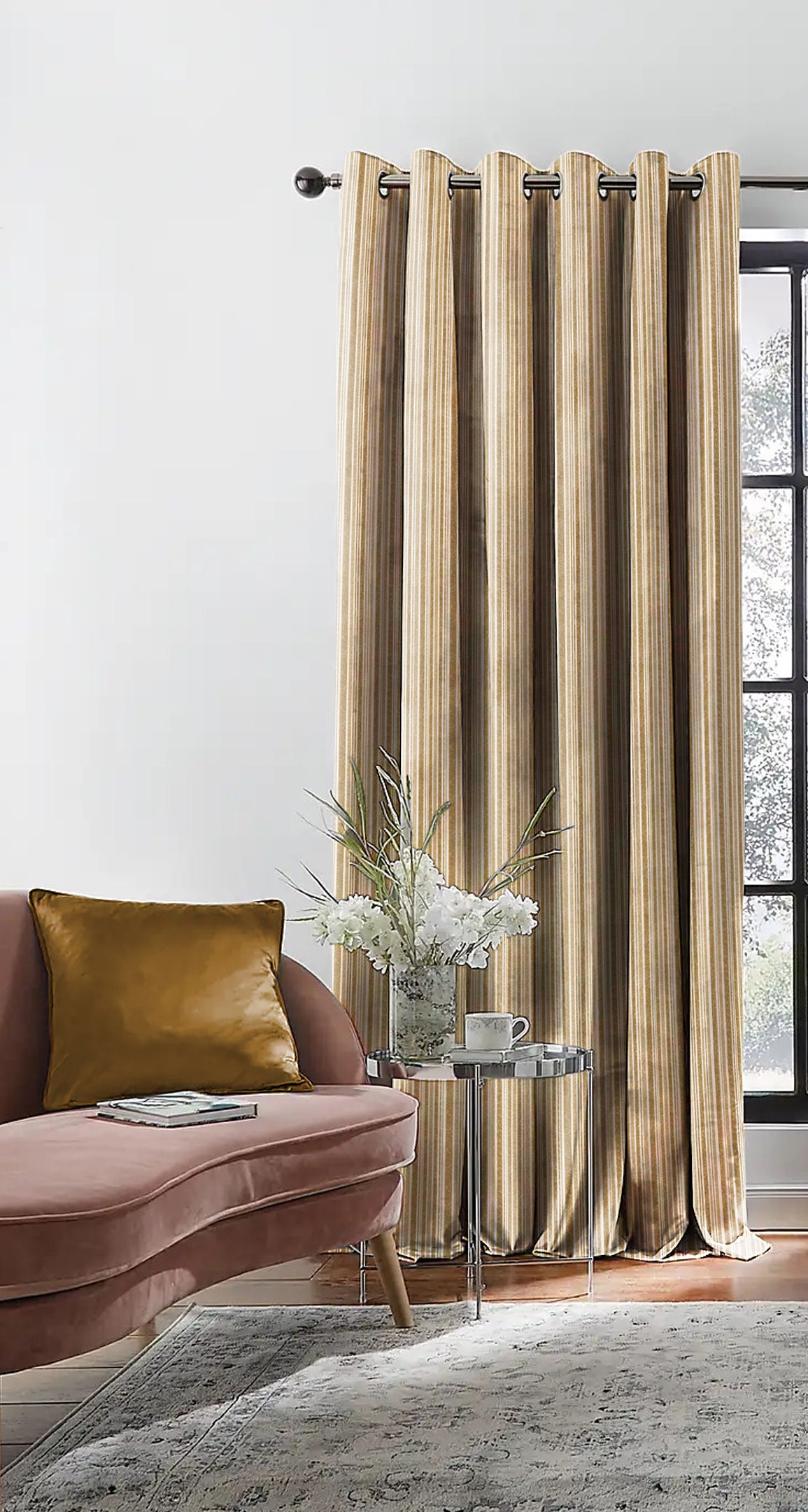 JODHPUR STRIPE BLACKOUT CURTAIN CAMEL
