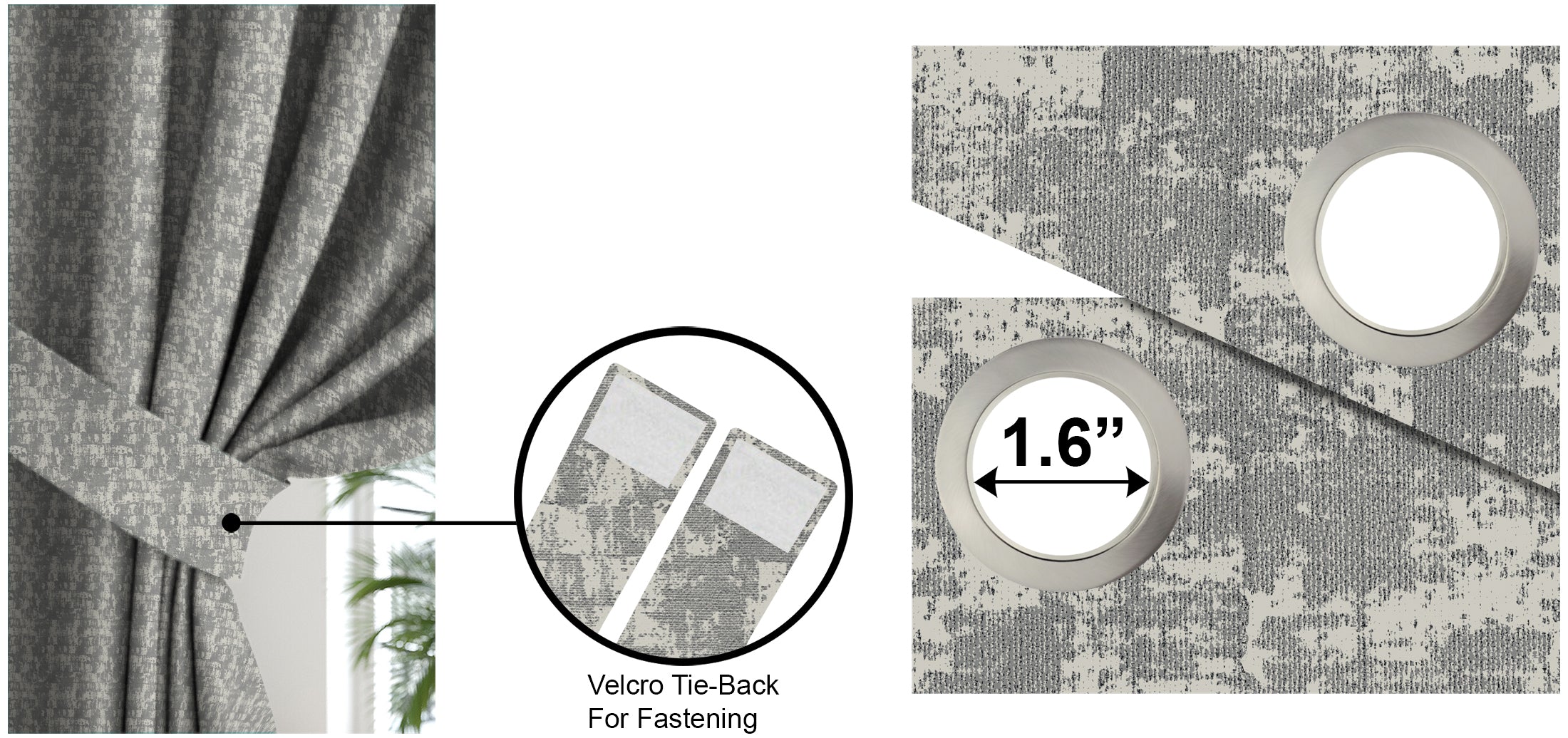 Venice Tex Grey Blackout Curtain