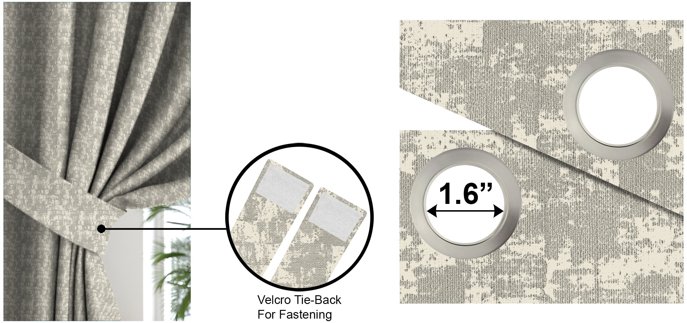 Venice Tex Silver Blackout Curtain