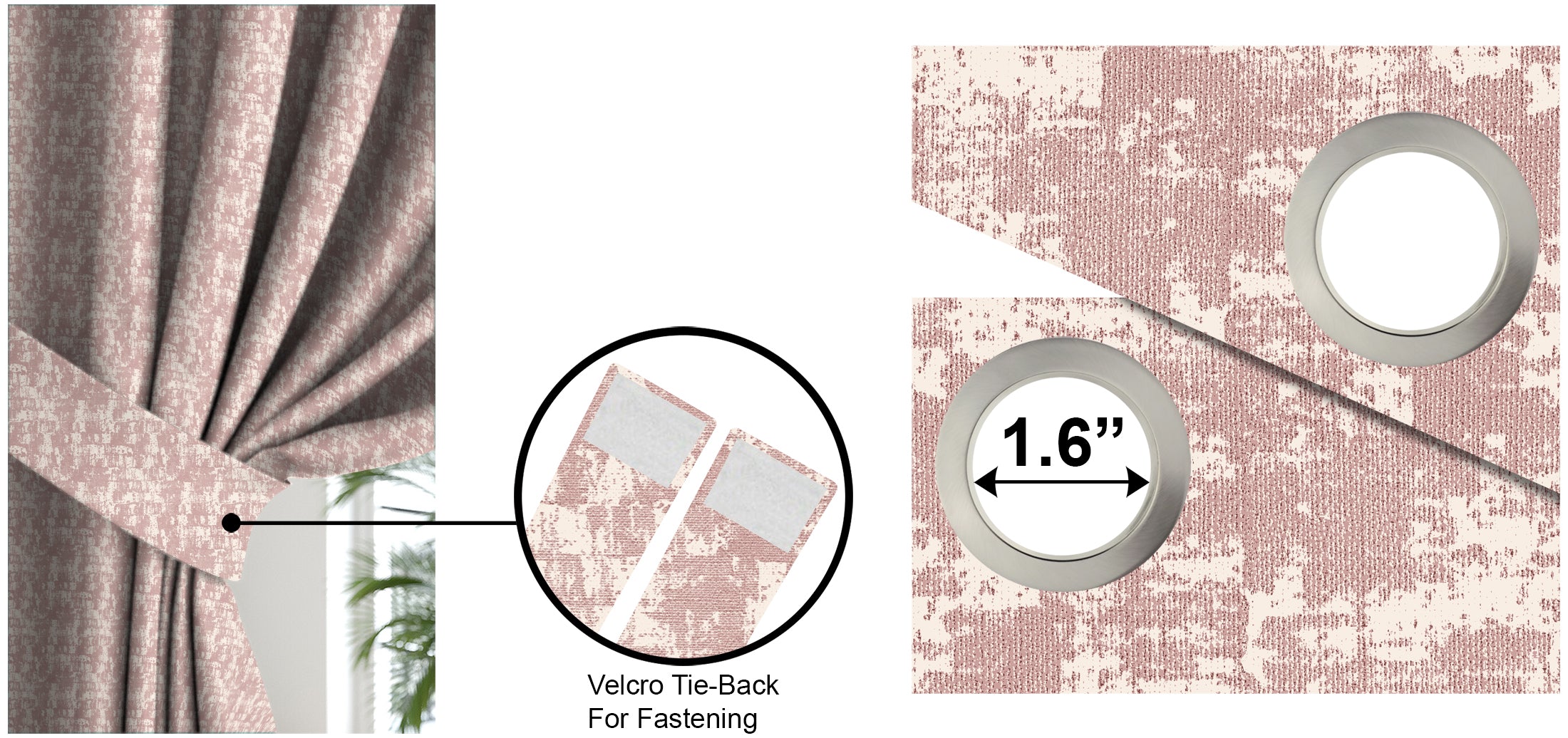 Venice Baby Pink Blackout Curtain