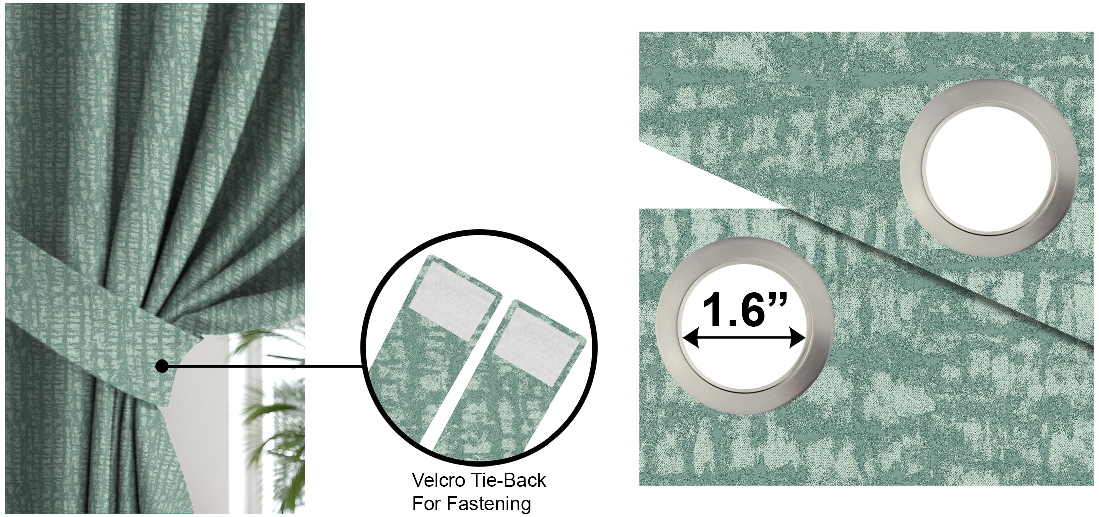 VALENCIA SEA GREEN PRINTED BLACKOUT CURTAINS