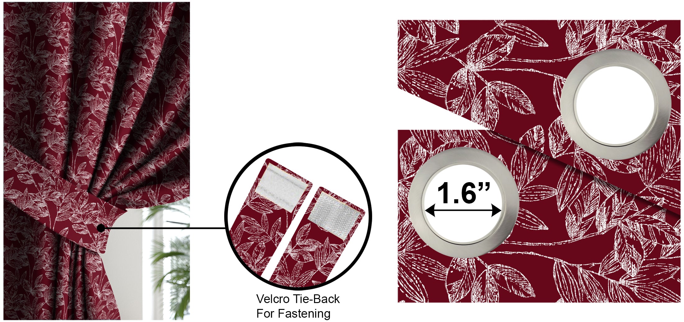 MEADOW MAROON BLACKOUT CURTAINS