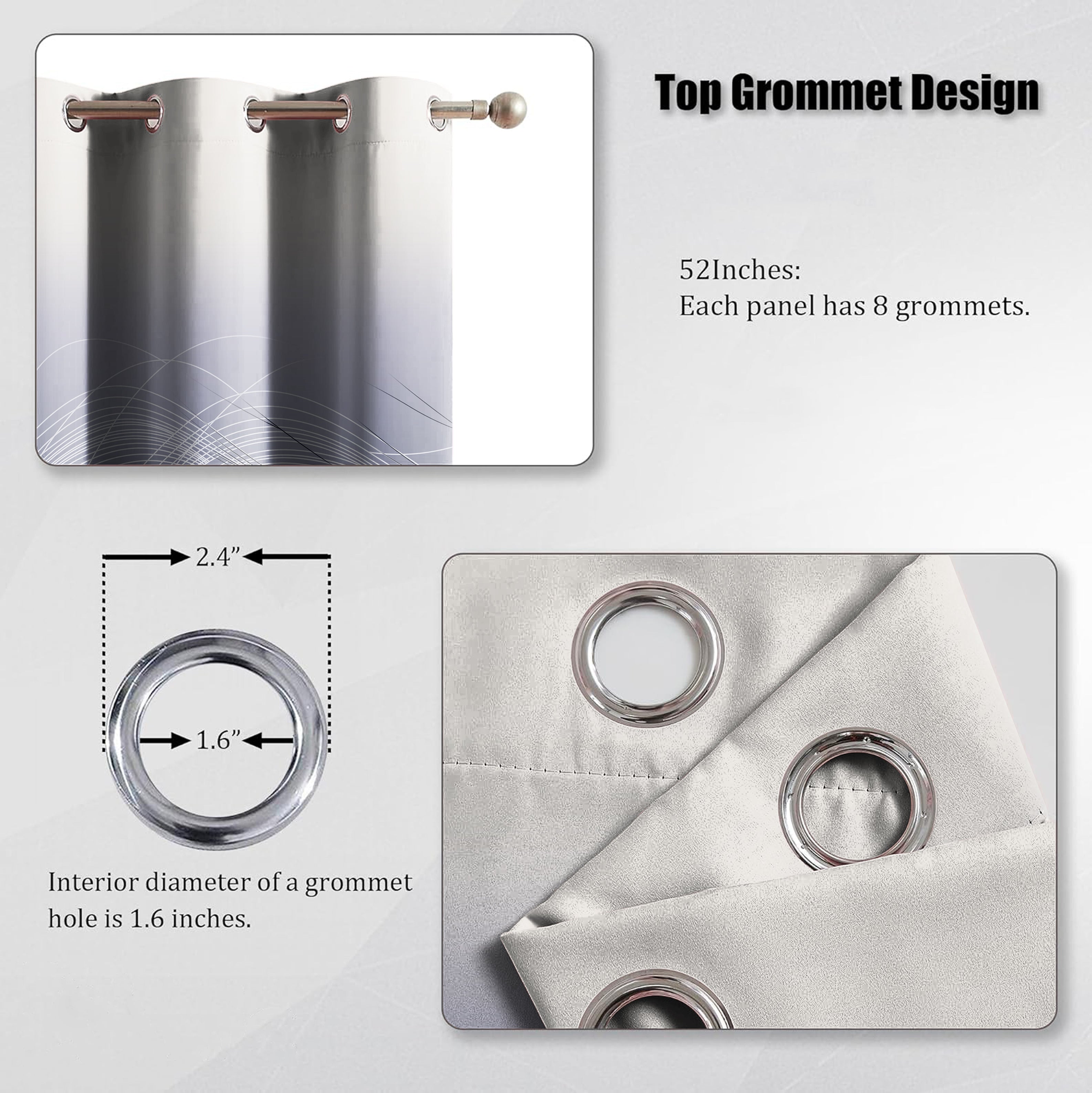 EVELYN GREY PRINTED BLACKOUT CURTAIN