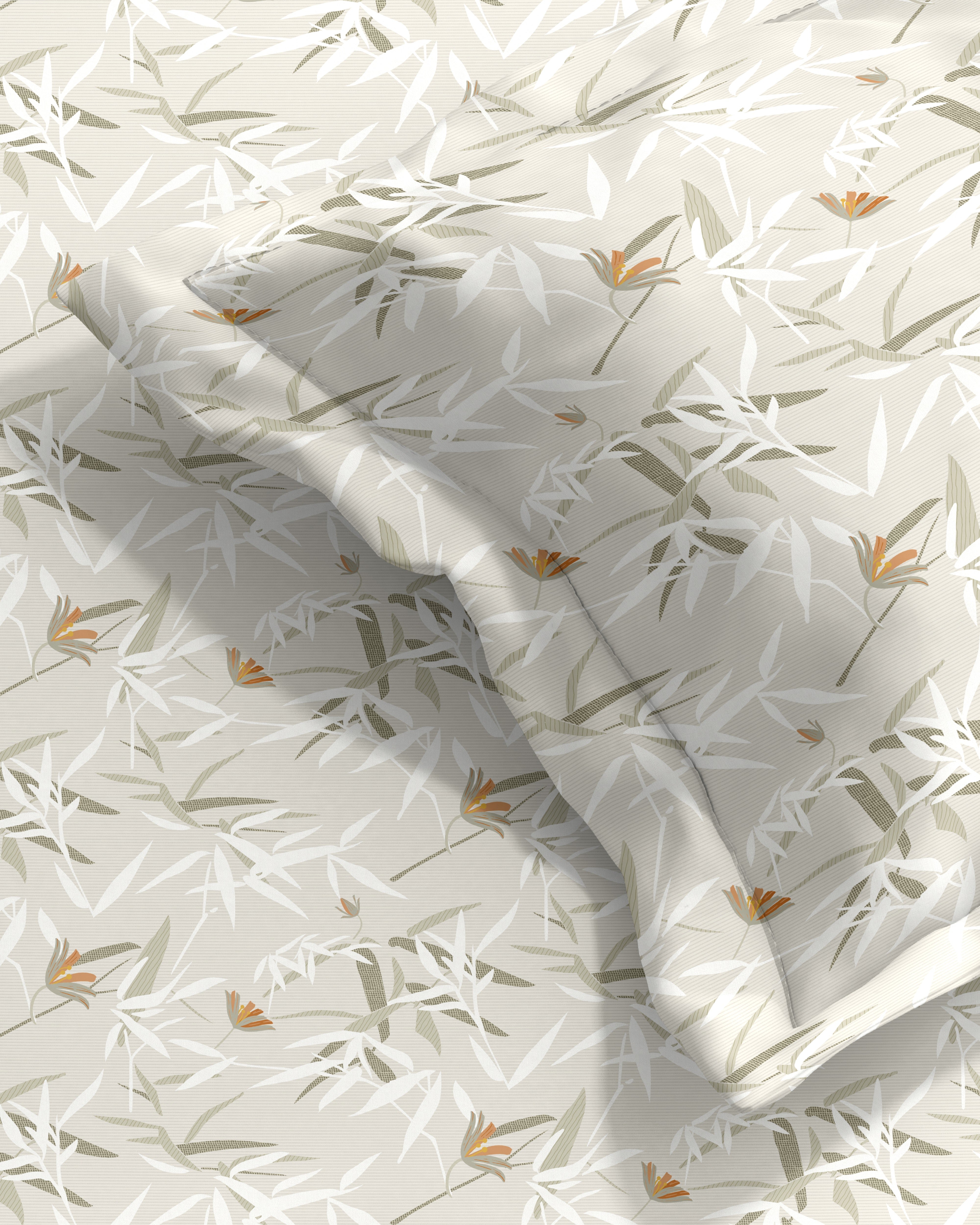 BOZEMAN ORANGE BEDSHEET WITH PILLOWCOVER