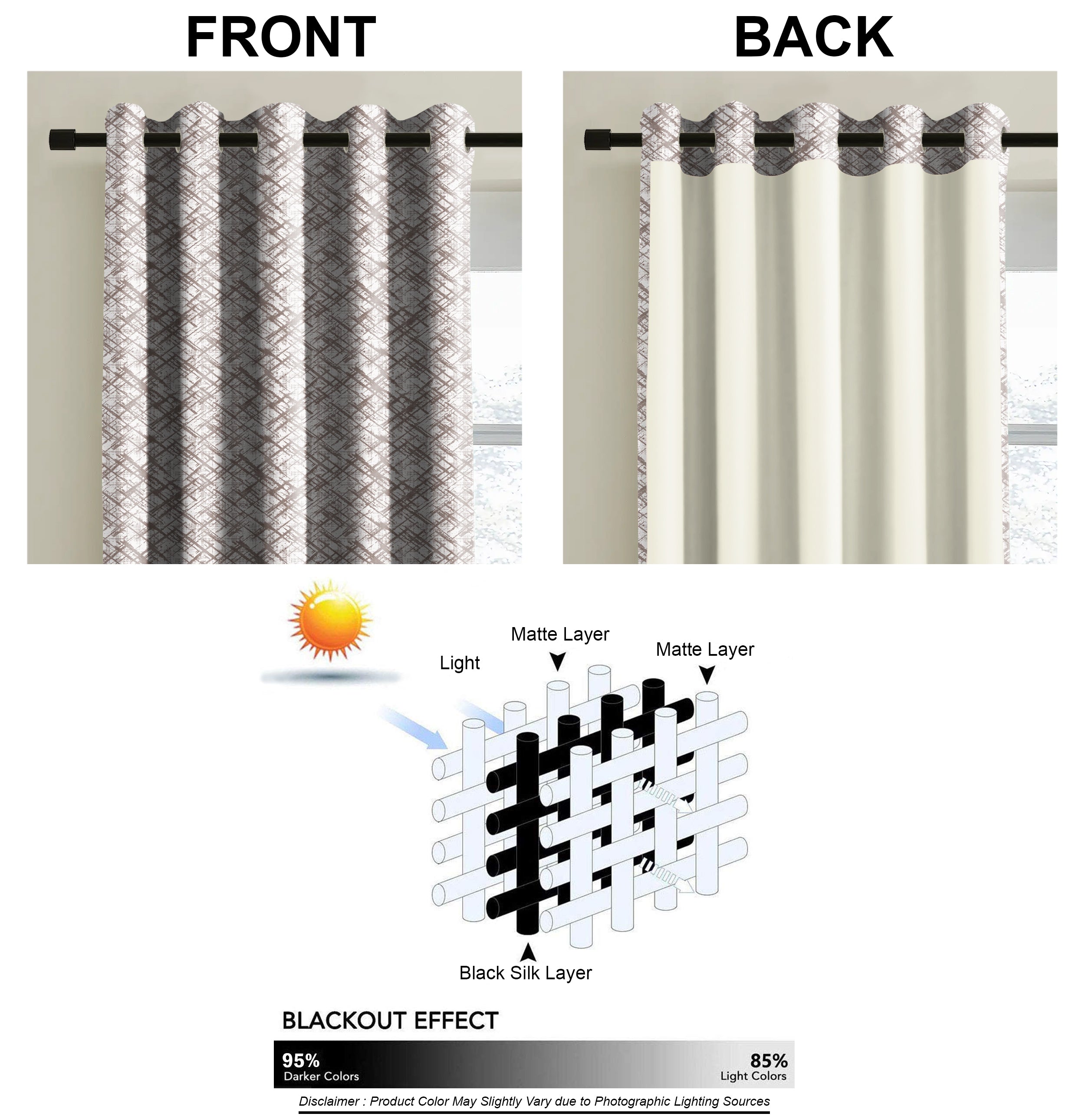 DITSY STONE PRINTED BLACKOUT CURTAIN