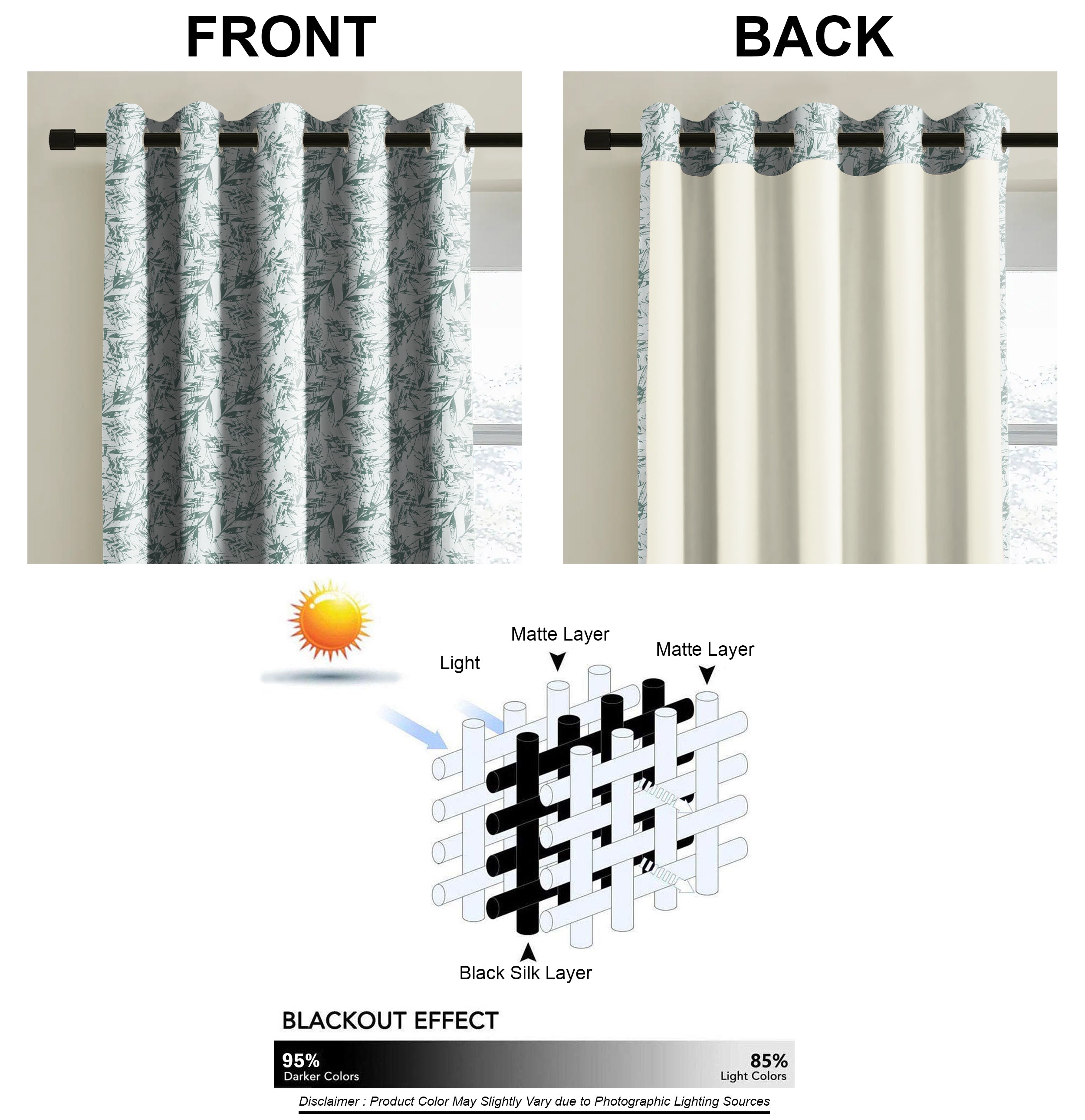 KENTON SEAGREEN PRINTED BLACKOUT CURTAIN