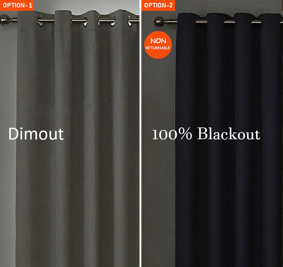ALVIN ORANGE PRINTED DIMOUT/100% BLACKOUT CURTAIN