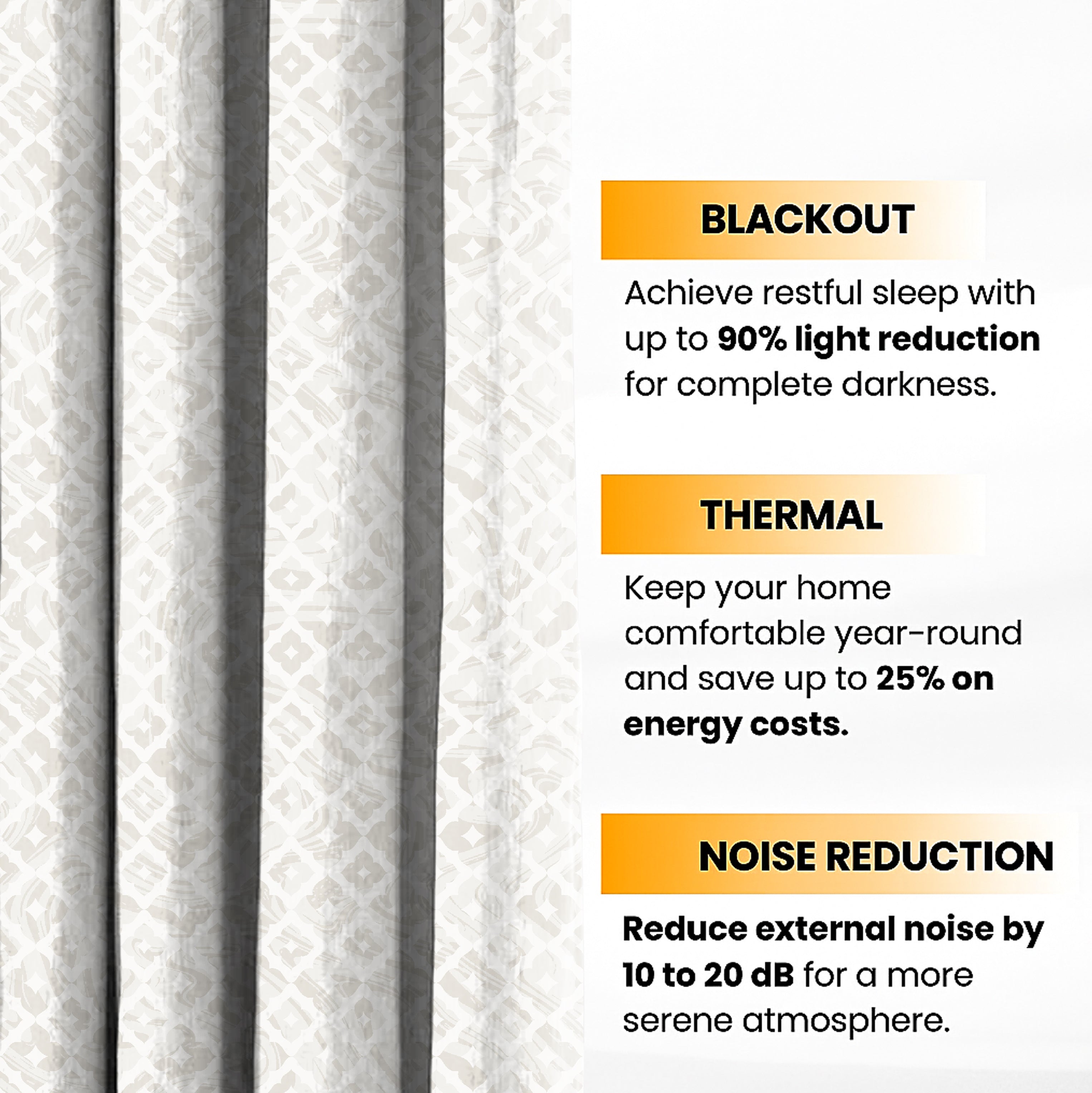 HARLOW BEIGE PRINTED BLACKOUT CURTAIN