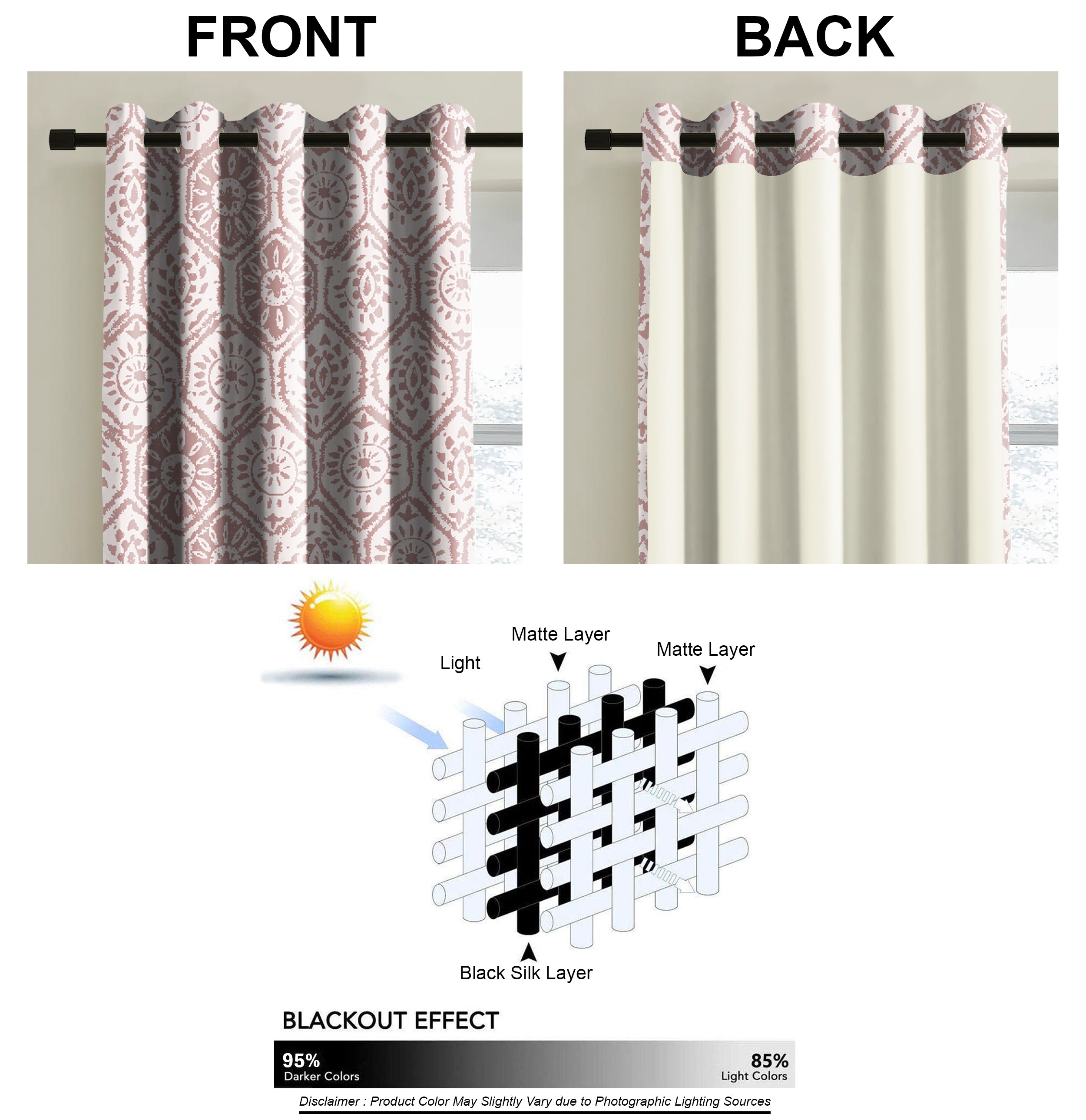 CARRO PINK PRINTED DIMOUT CURTAIN