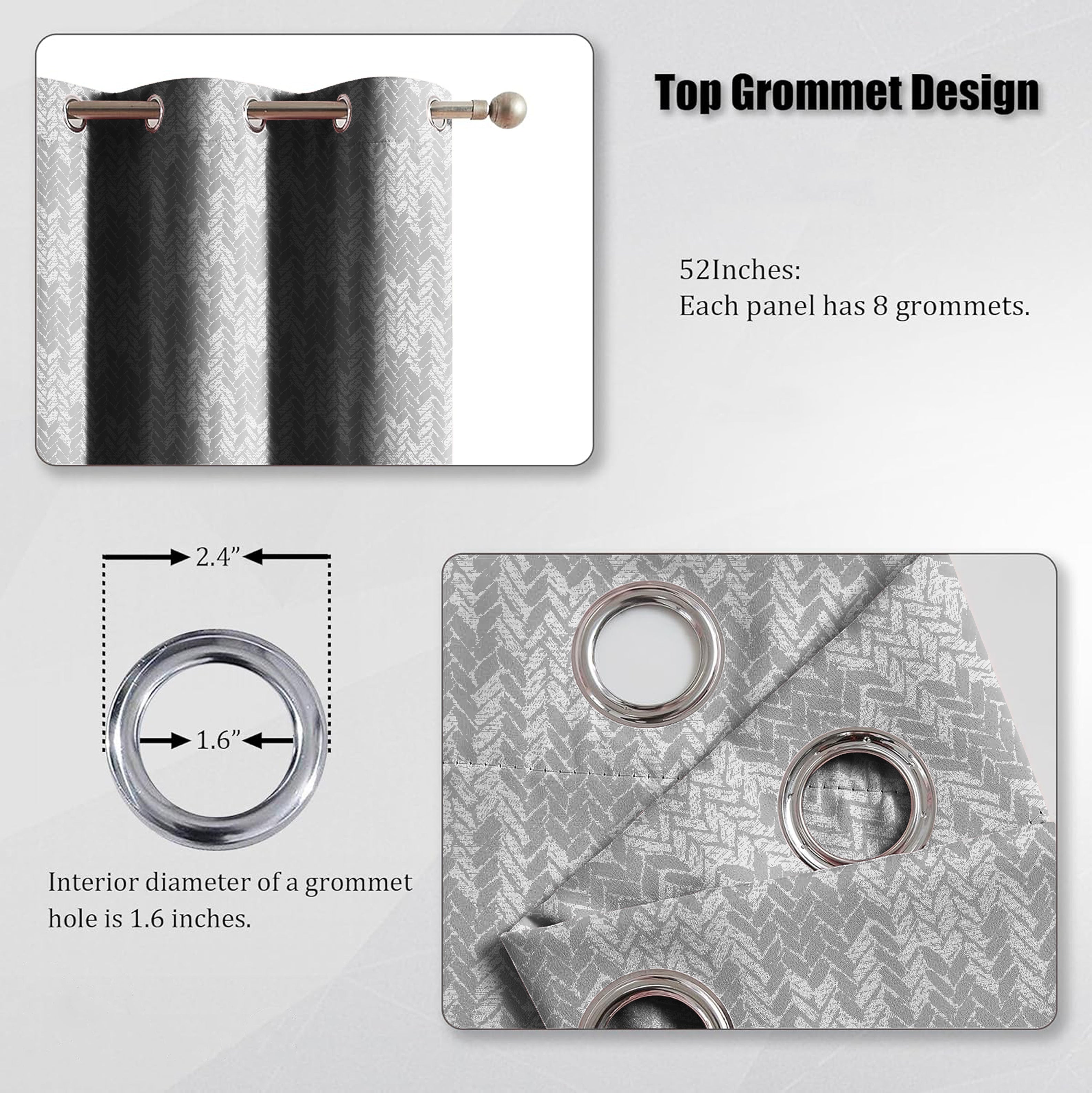 EDINA GREY PRINTED BLACKOUT CURTAIN