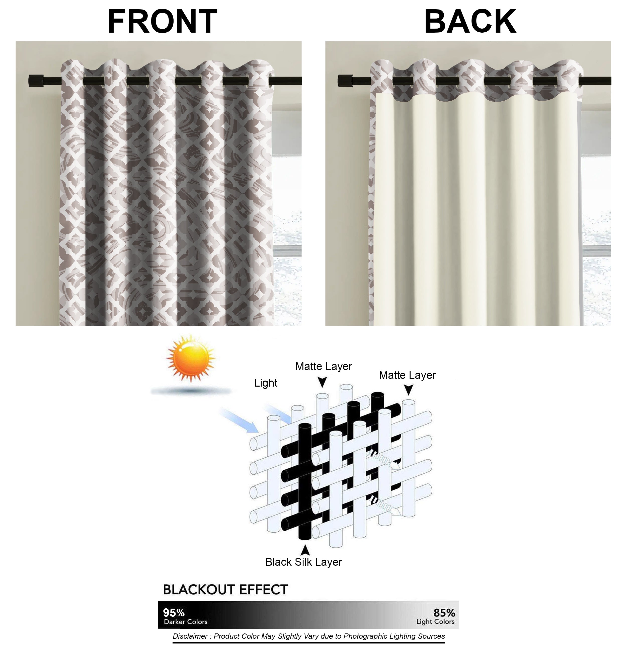 HARLOW STONE PRINTED BLACKOUT CURTAIN
