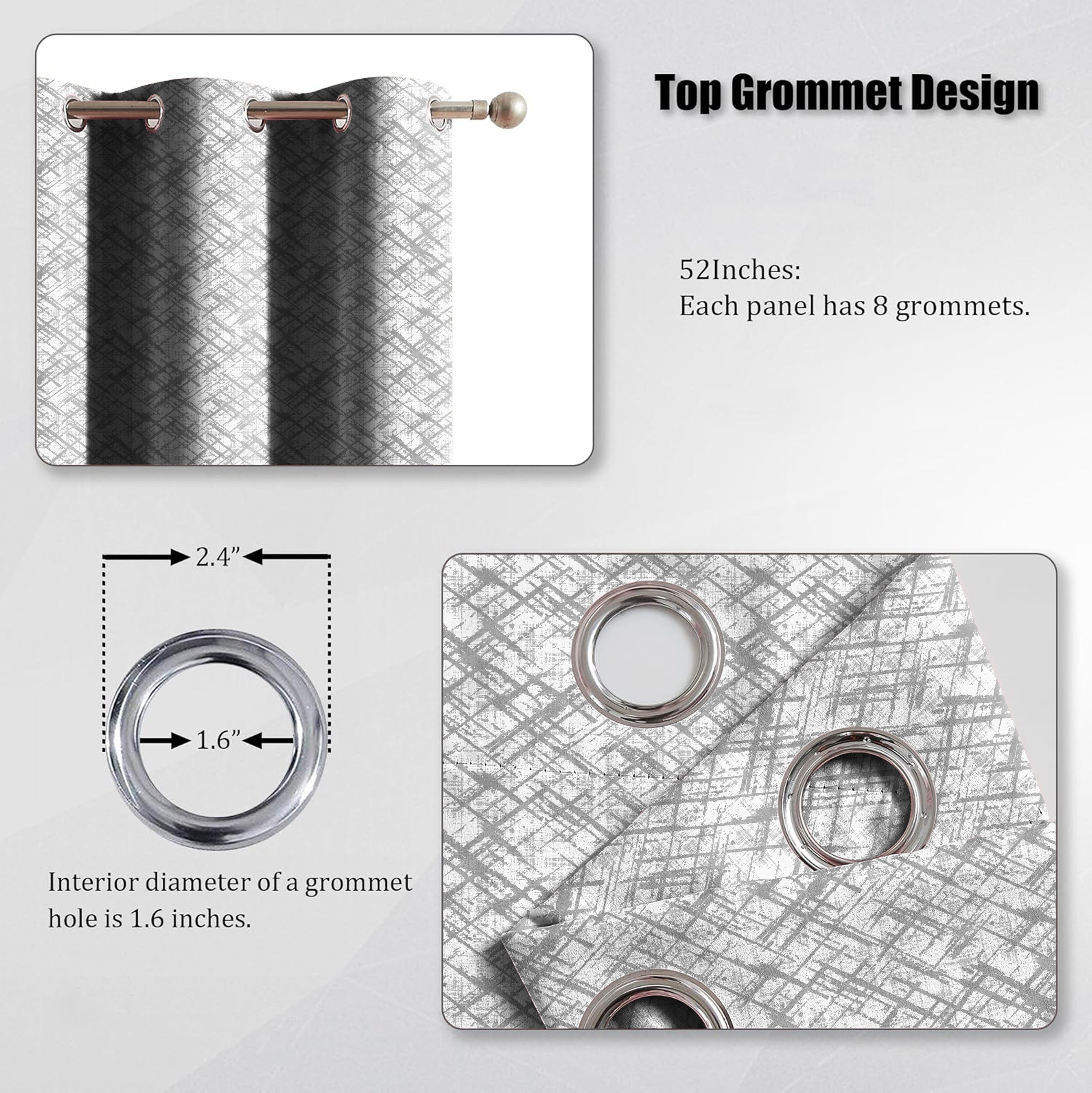 DITSY GREY PRINTED BLACKOUT CURTAIN