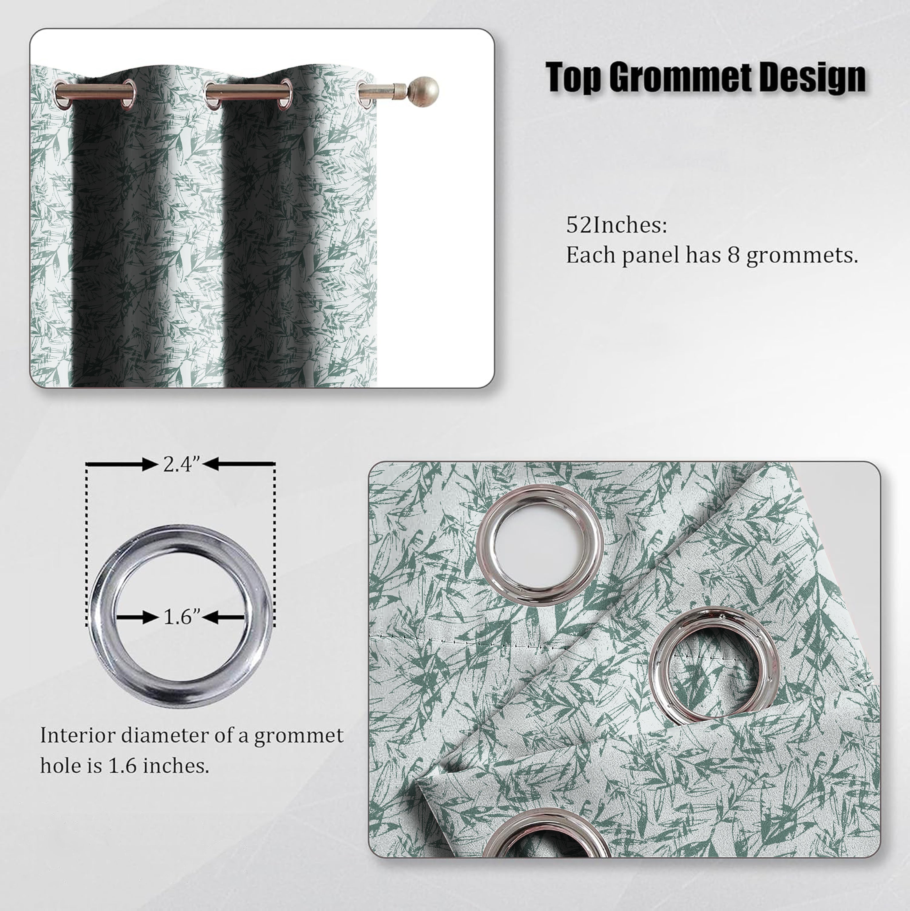 KENTON SEAGREEN PRINTED BLACKOUT CURTAIN