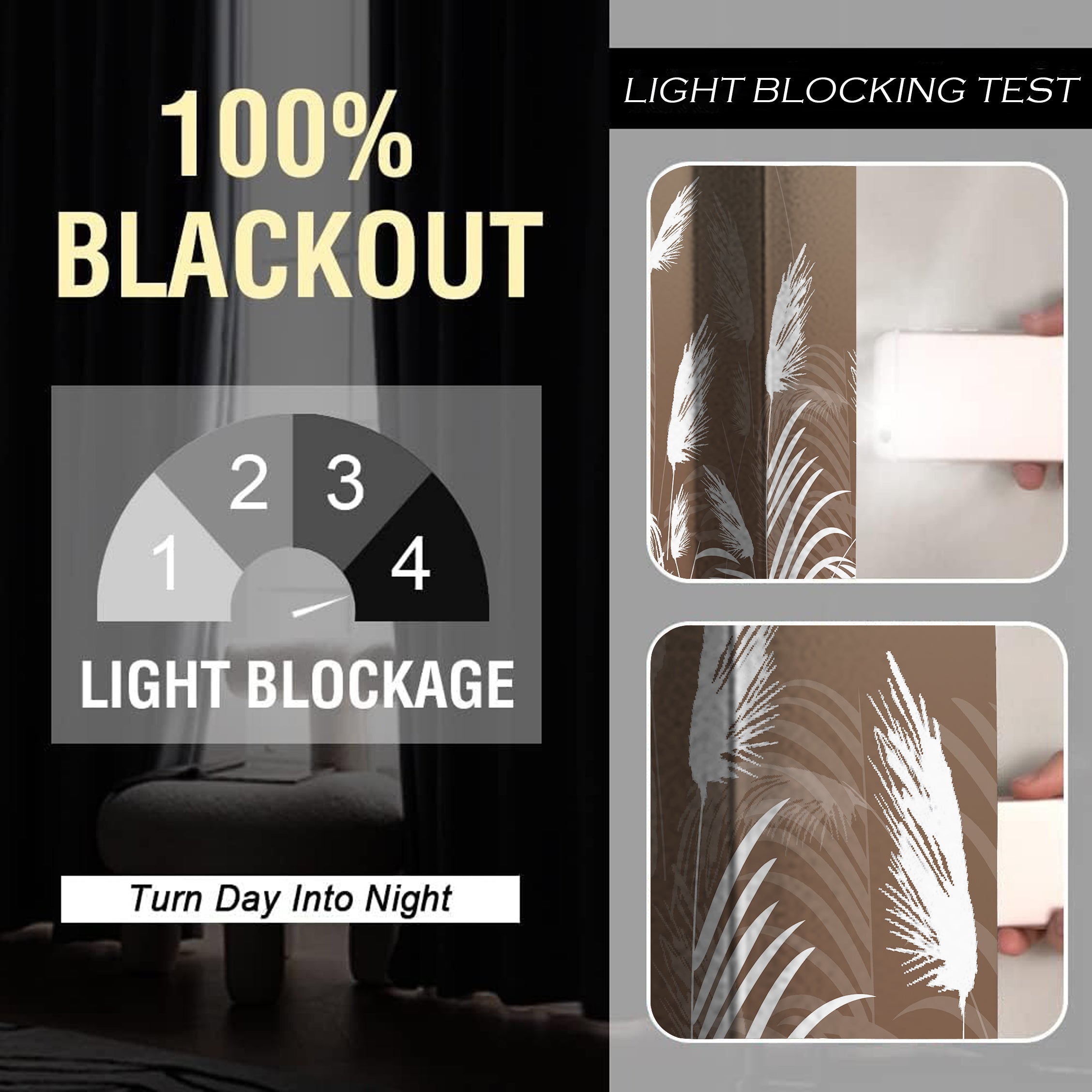 COLMAR COFFEE PRINTED BLACKOUT CURTAIN