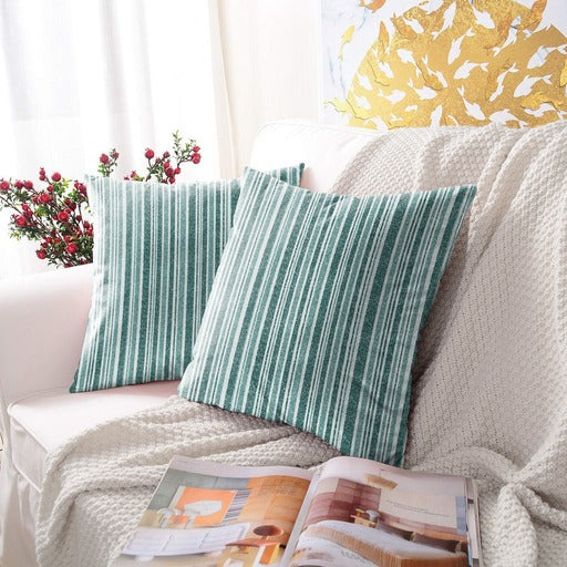 PONTO TEAL DIGITAL PRINTED CUSHION COVER (Pack of 2)