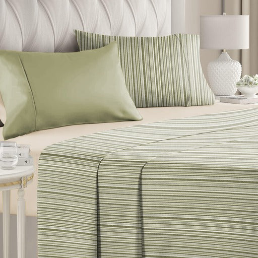 PONTO LIGHT GREEN BEDSHEET FOR DOUBLE BED WITH 2 PILLOWCOVERS KING SIZE (104" X 90")