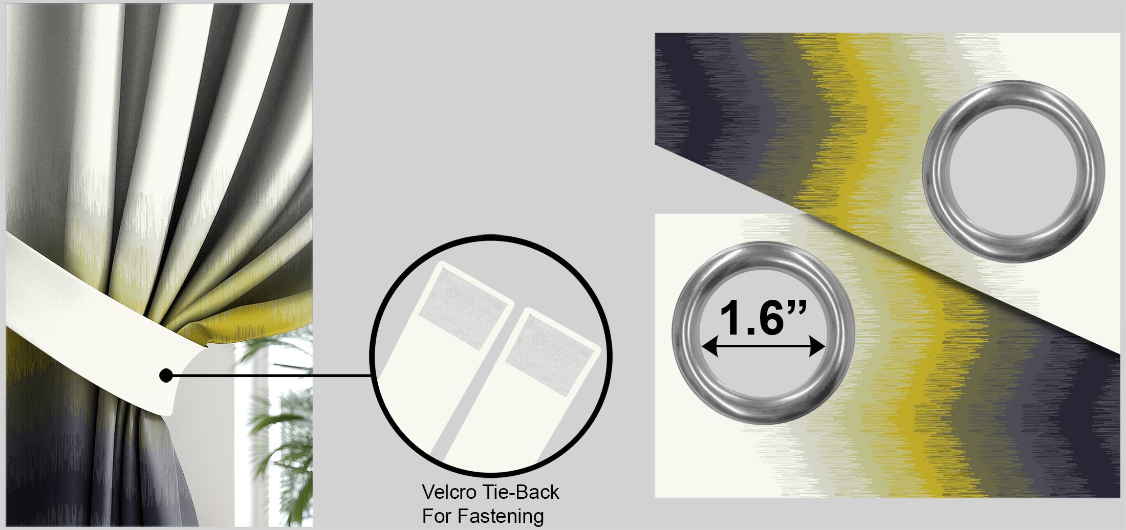 KUDO LIME PRINTED BLACKOUT CURTAIN