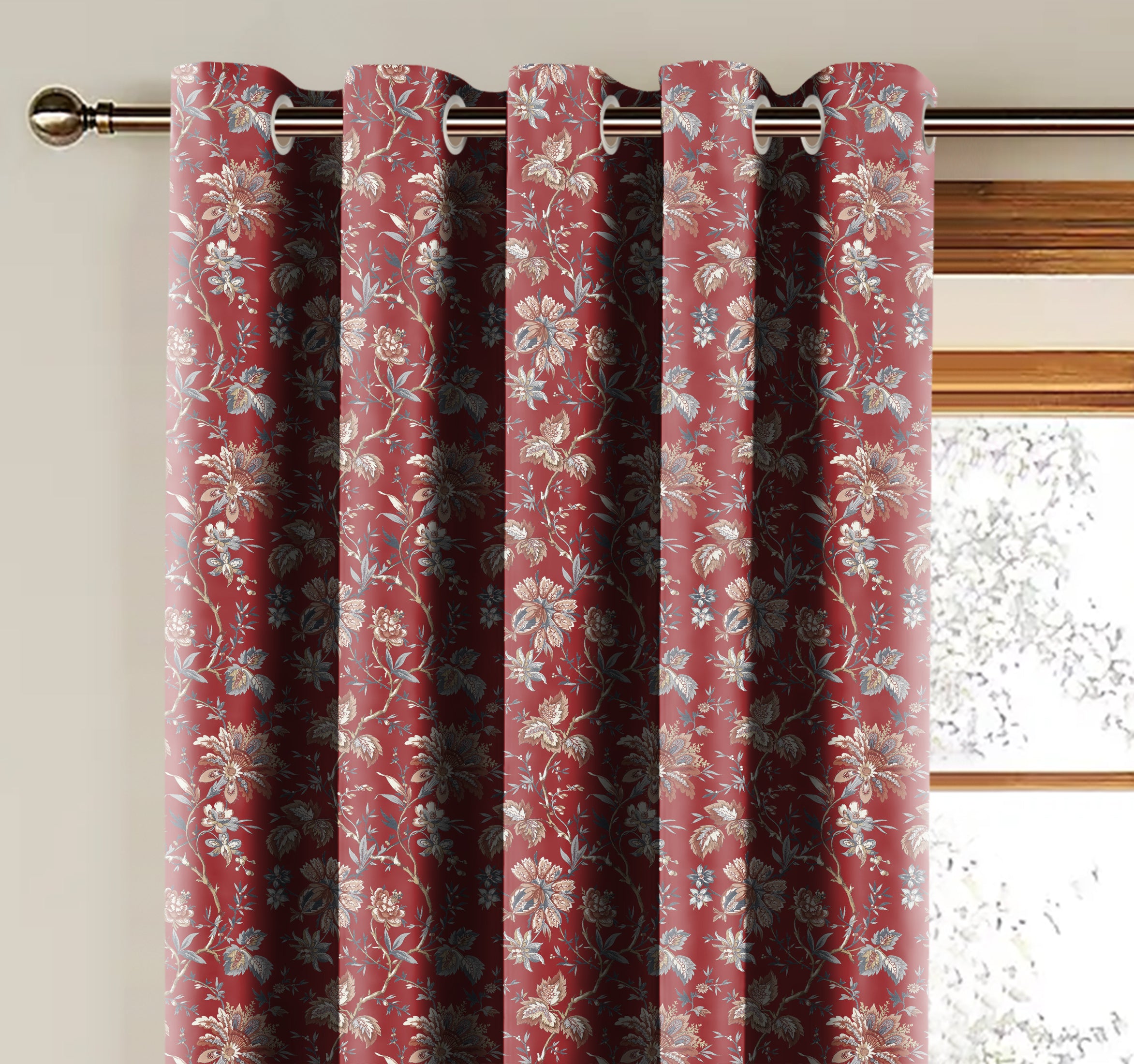 ANDAMAN RED PRINTED BLACKOUT CURTAIN