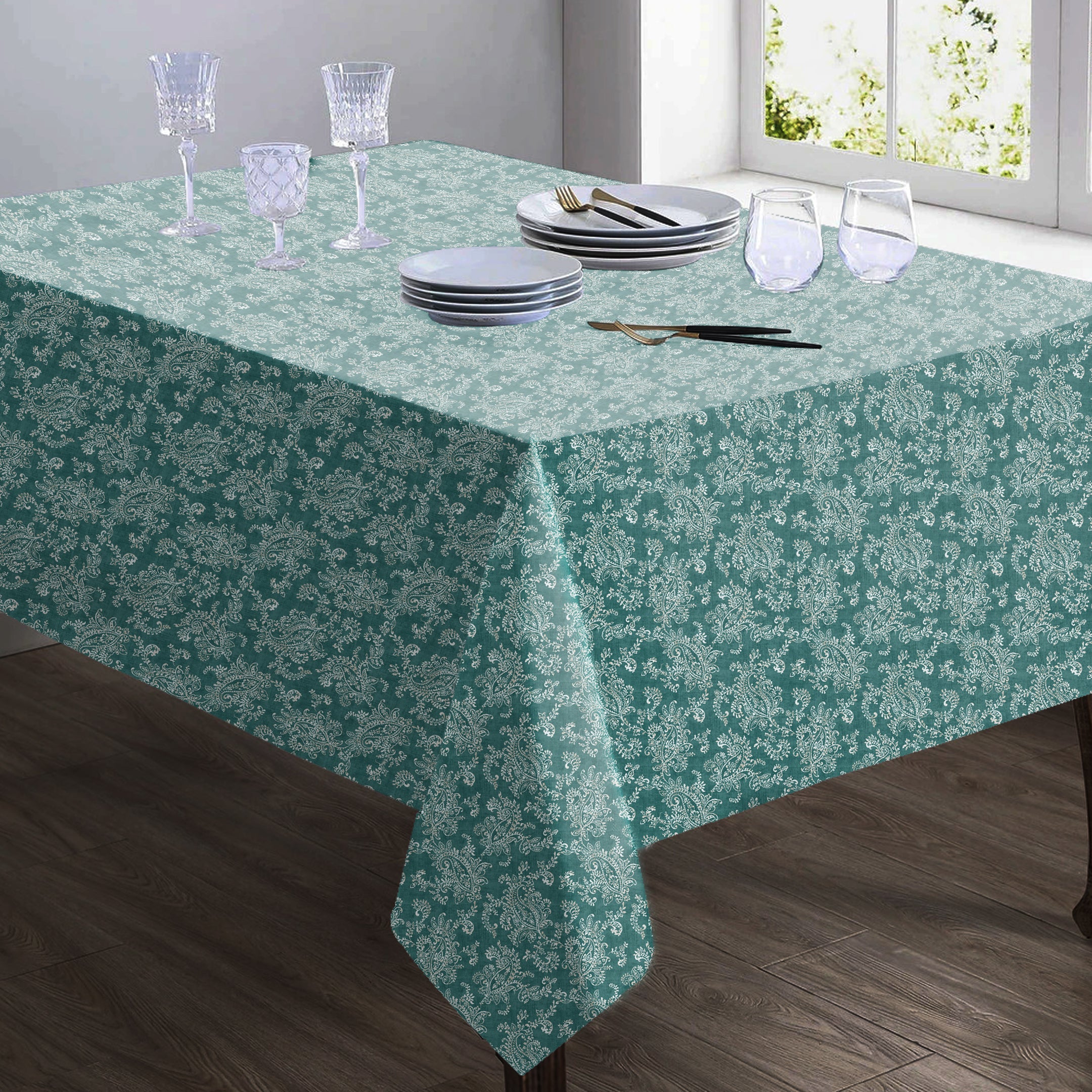 JODHPUR FLOWER TEAL TABLE CLOTH
