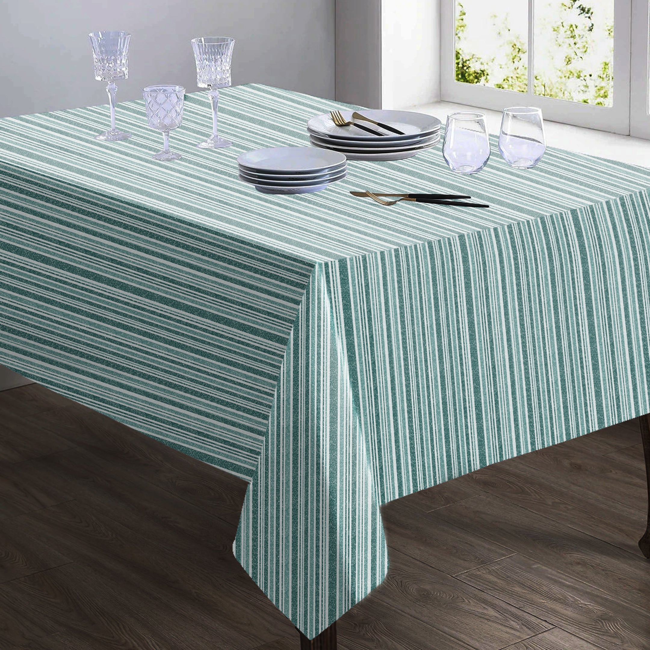 JODHPUR STRIPE TEAL TABLE CLOTH
