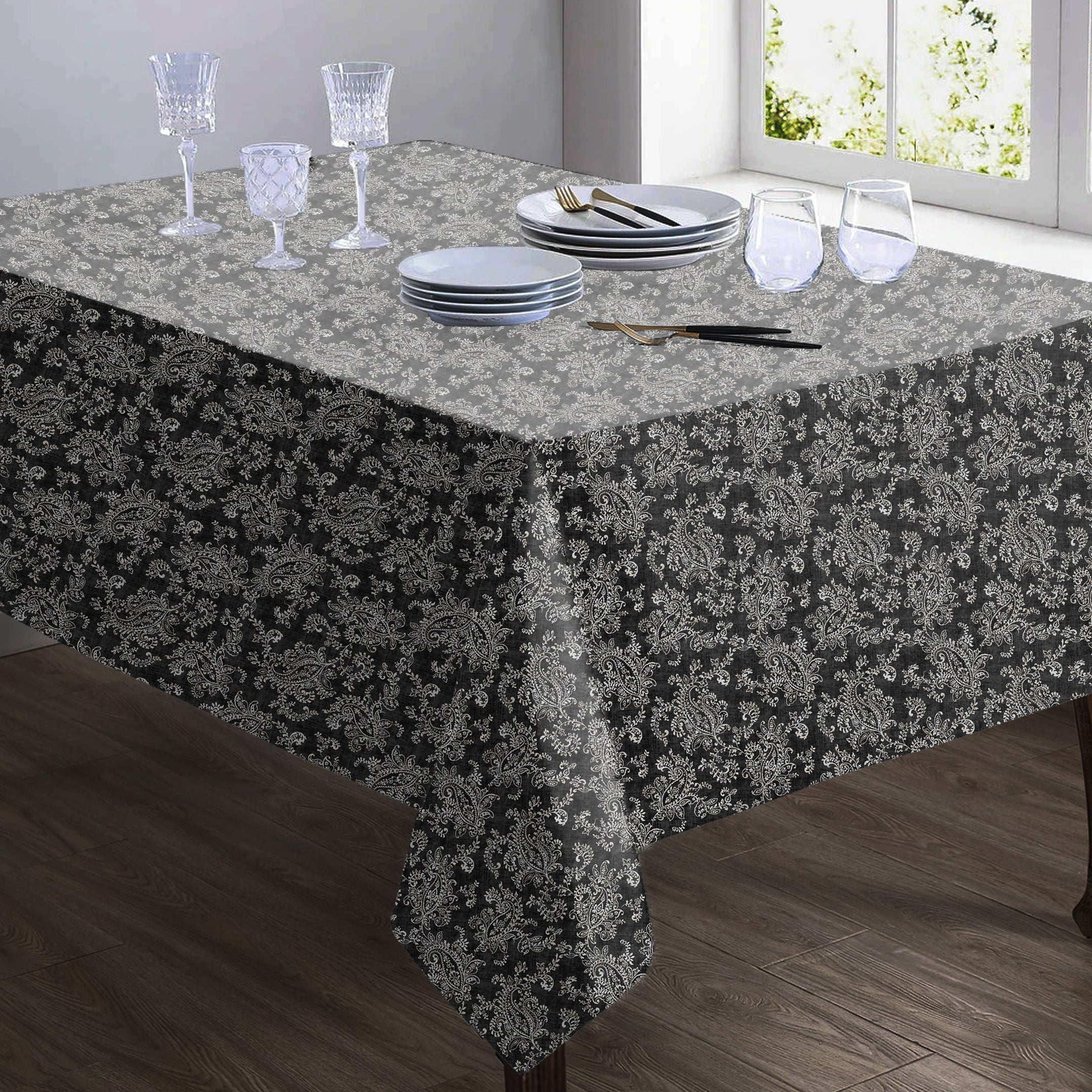 JODHPUR FLOWER BLACK TABLE CLOTH