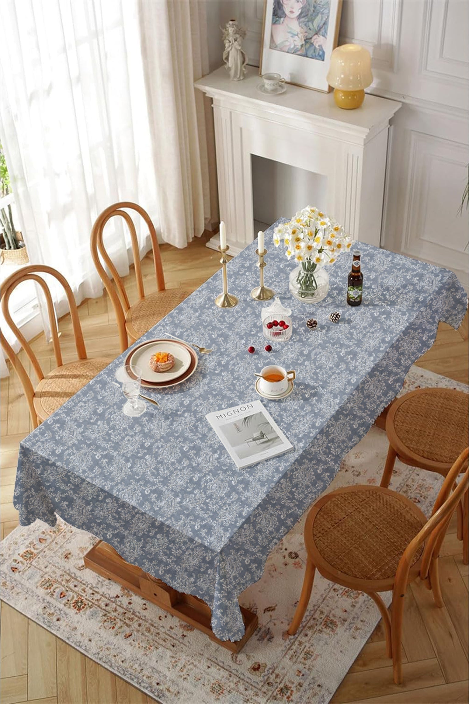 JODHPUR FLOWER INDIGO TABLE CLOTH