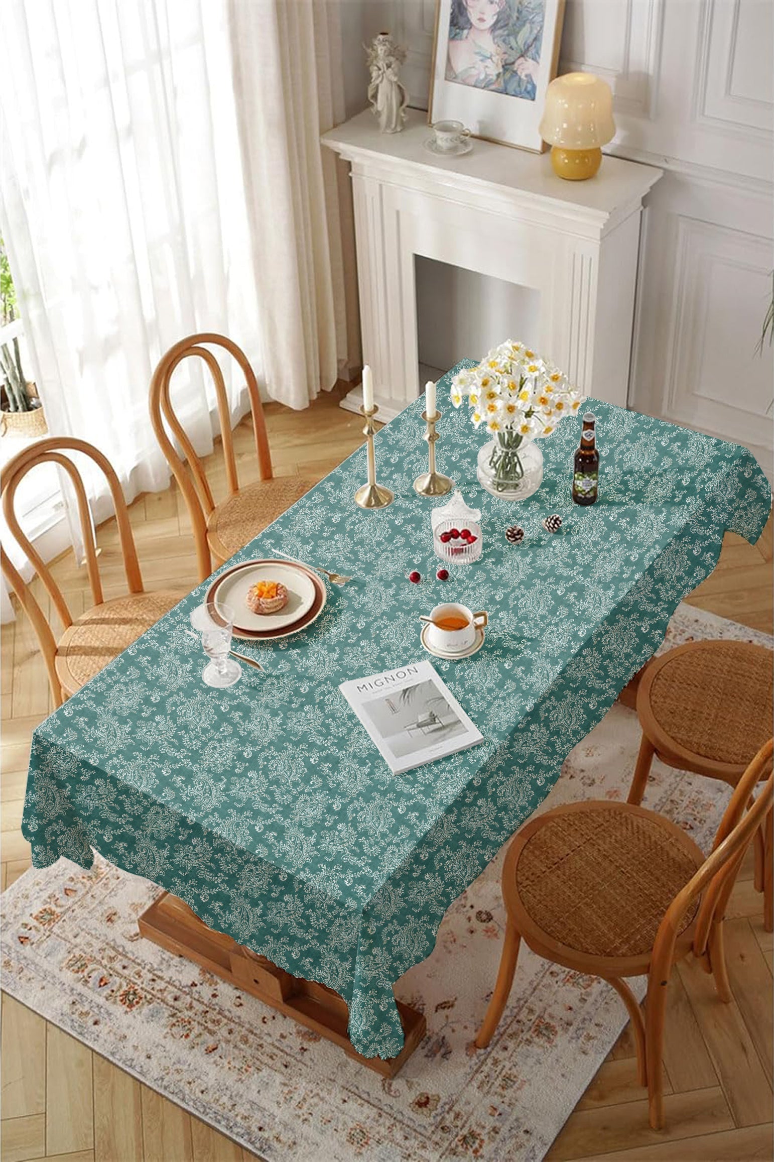 JODHPUR FLOWER TEAL TABLE CLOTH