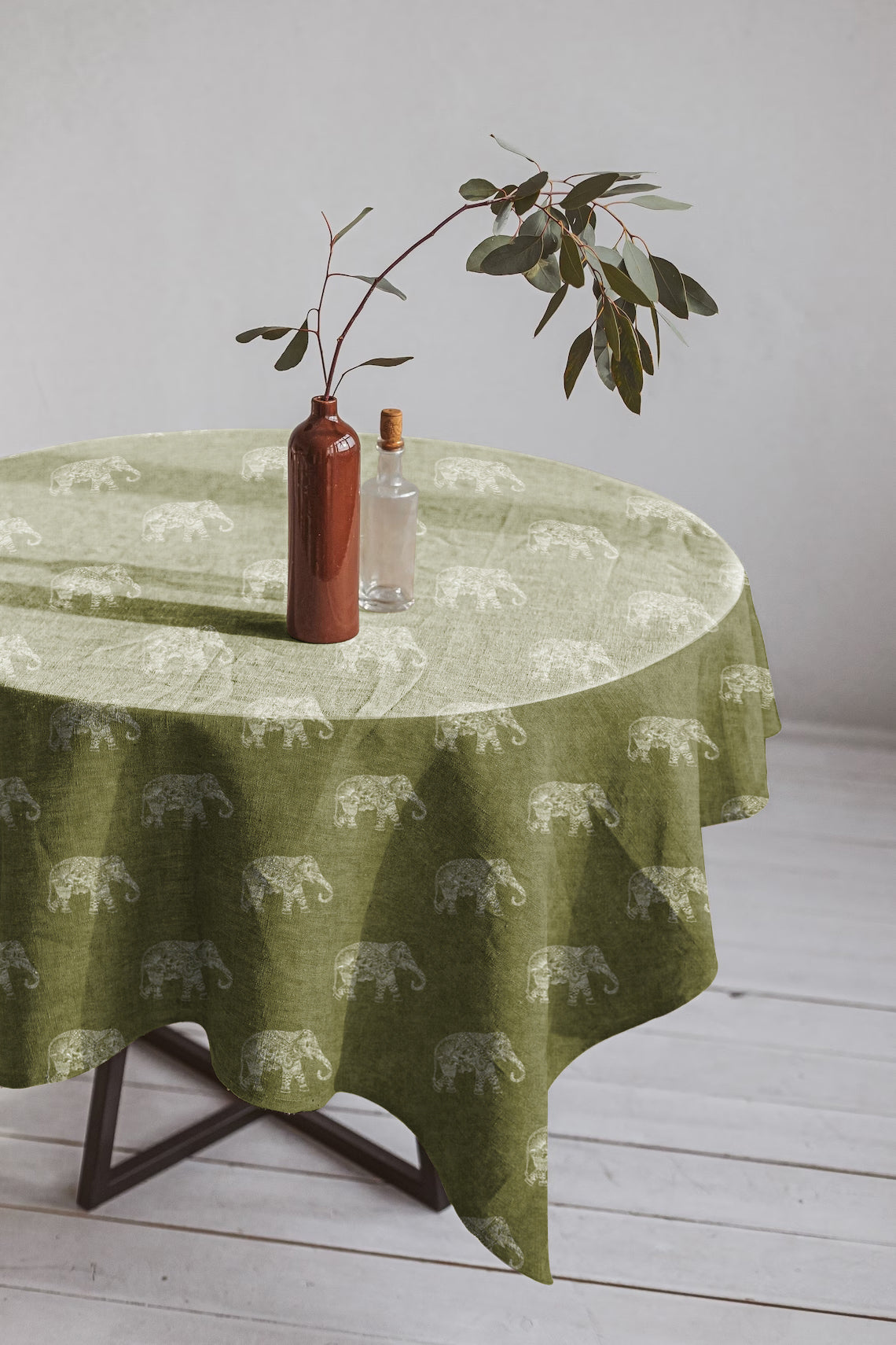 JODHPUR ELEPHANT OLIVE TABLE CLOTH