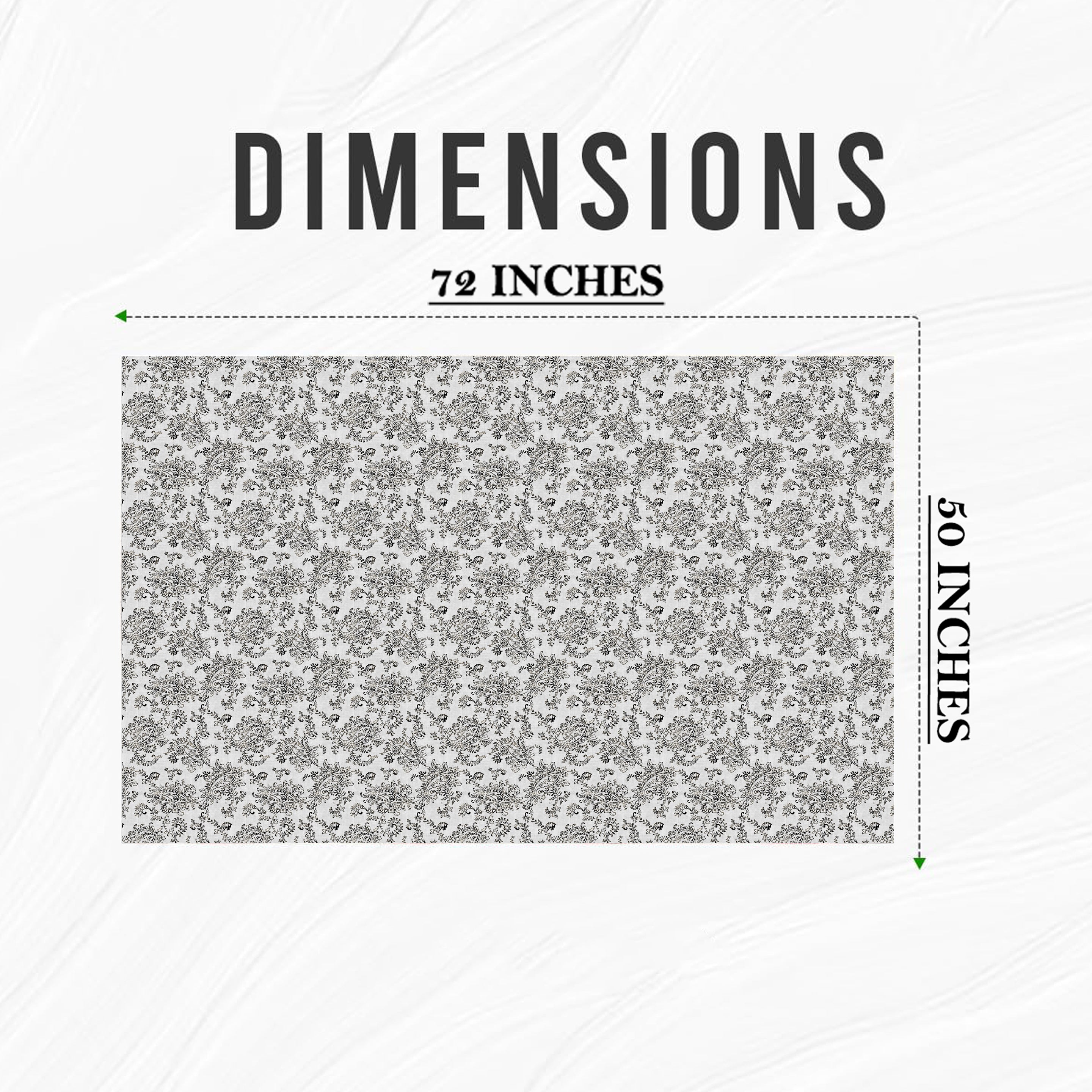 JODHPUR FLOWER WHITE/BLACK TABLE CLOTH