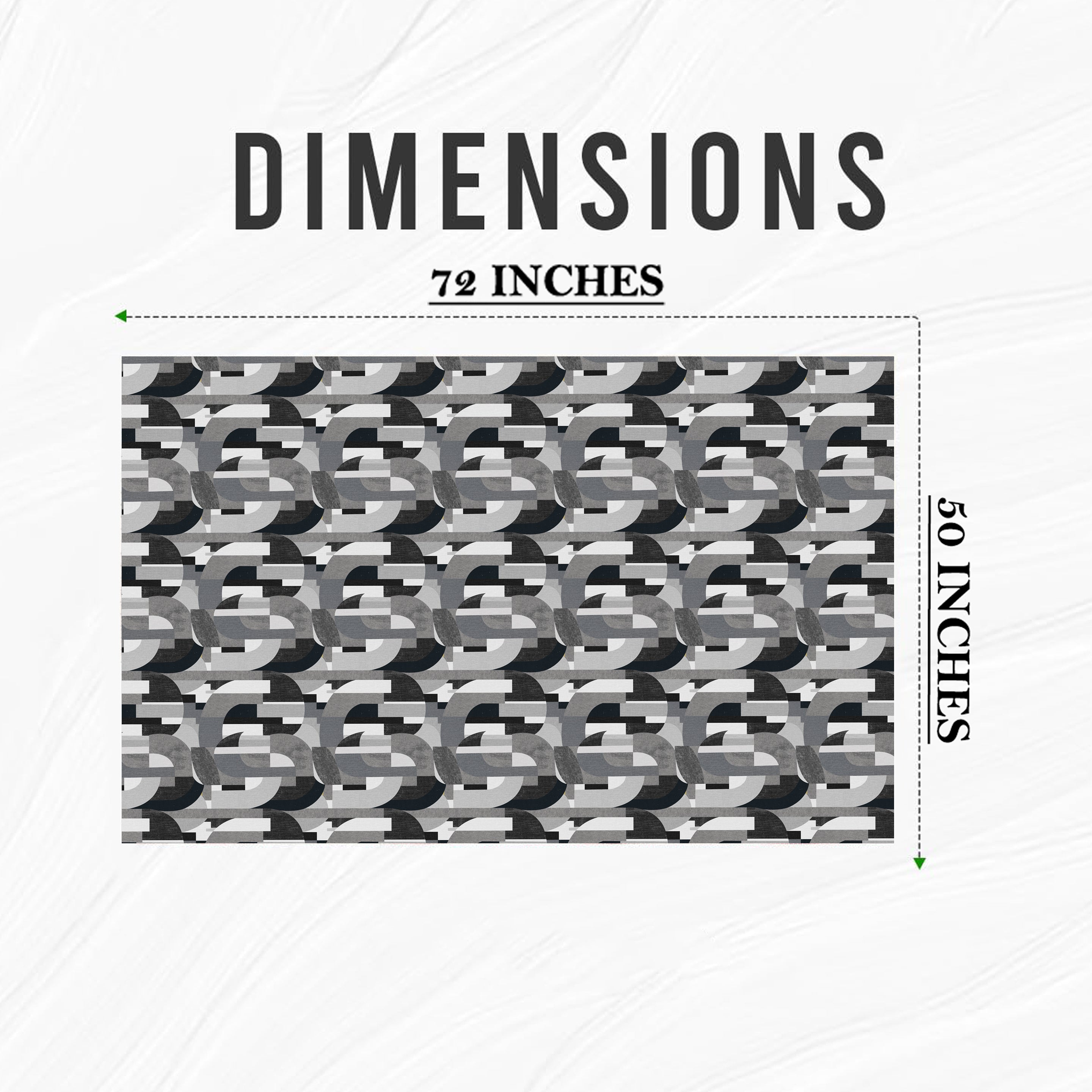 ILLUSION CURVES BLACK/GREY TABLE CLOTH