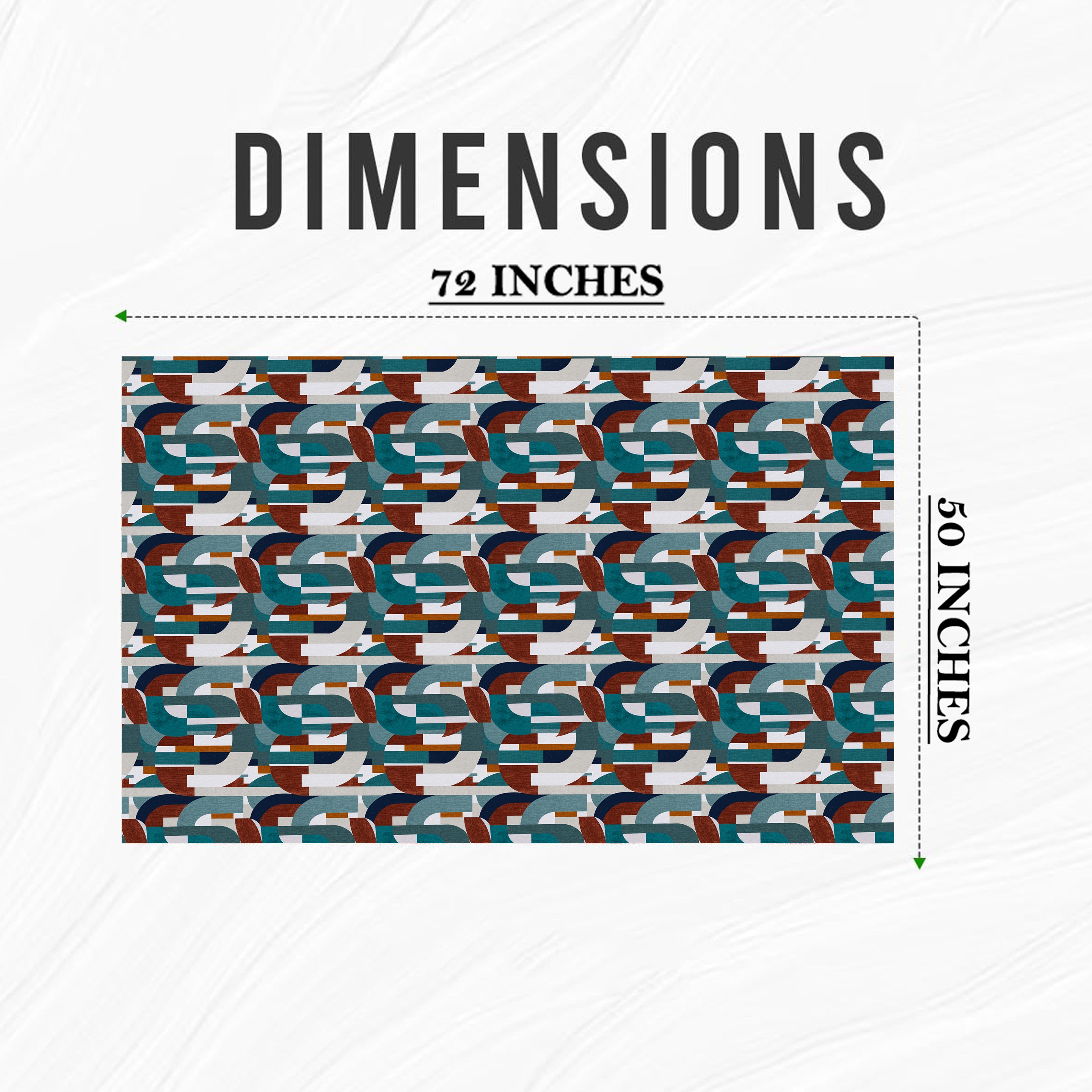 ILLUSION CURVES TEAL/BROWN TABLE CLOTH