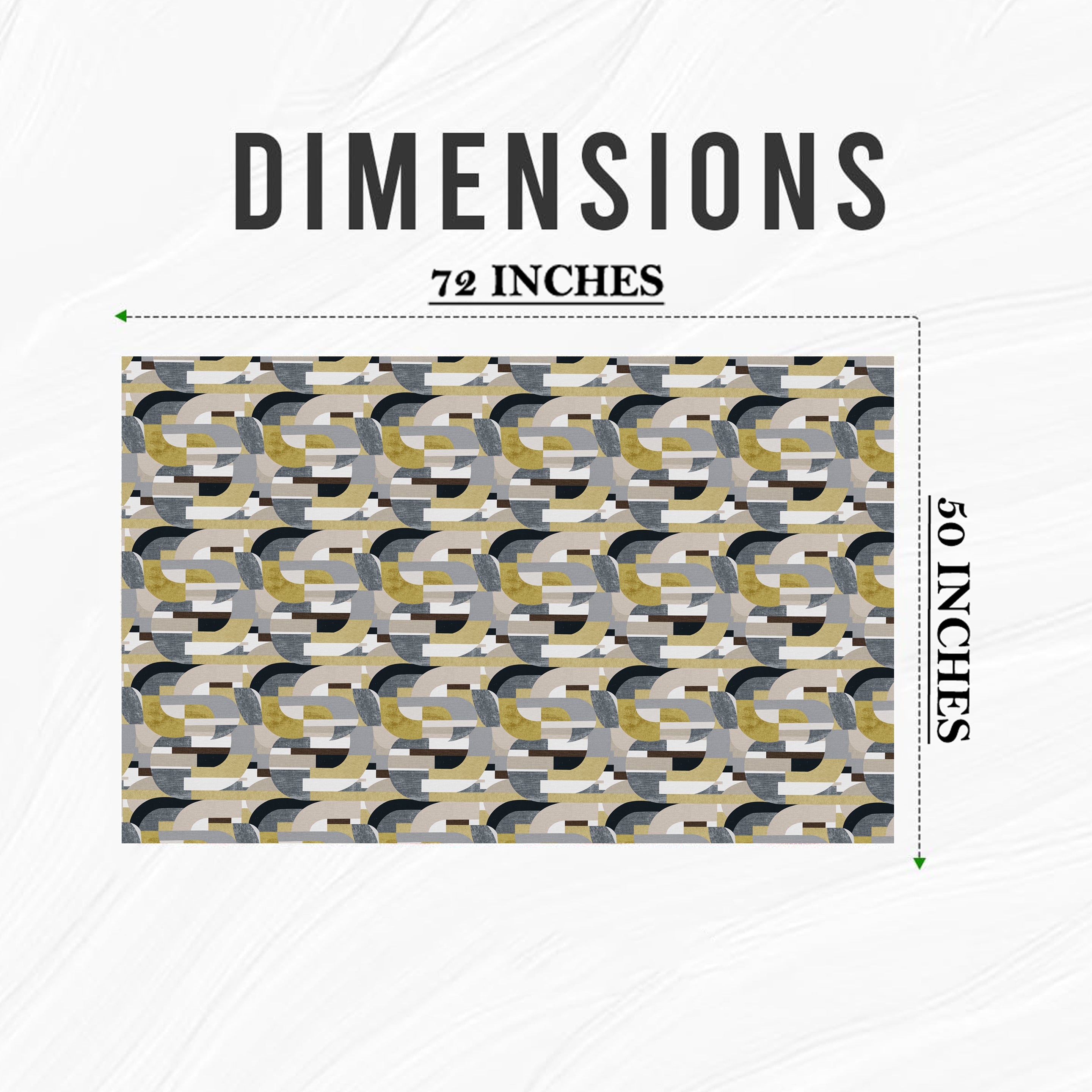 ILLUSION CURVES YELLOW/GREY TABLE CLOTH